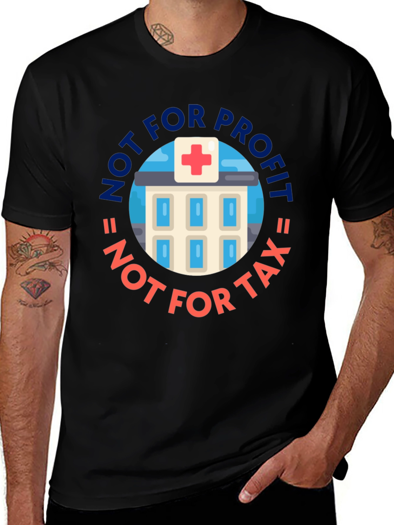 Variant 29 of Not For Profit = Not For Tax Black T-Shirt