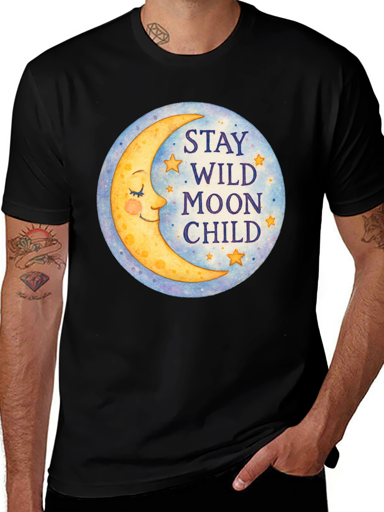Variant 15 of Stay Wild Moon Child Graphic Tee - Celestial T-Shirt
