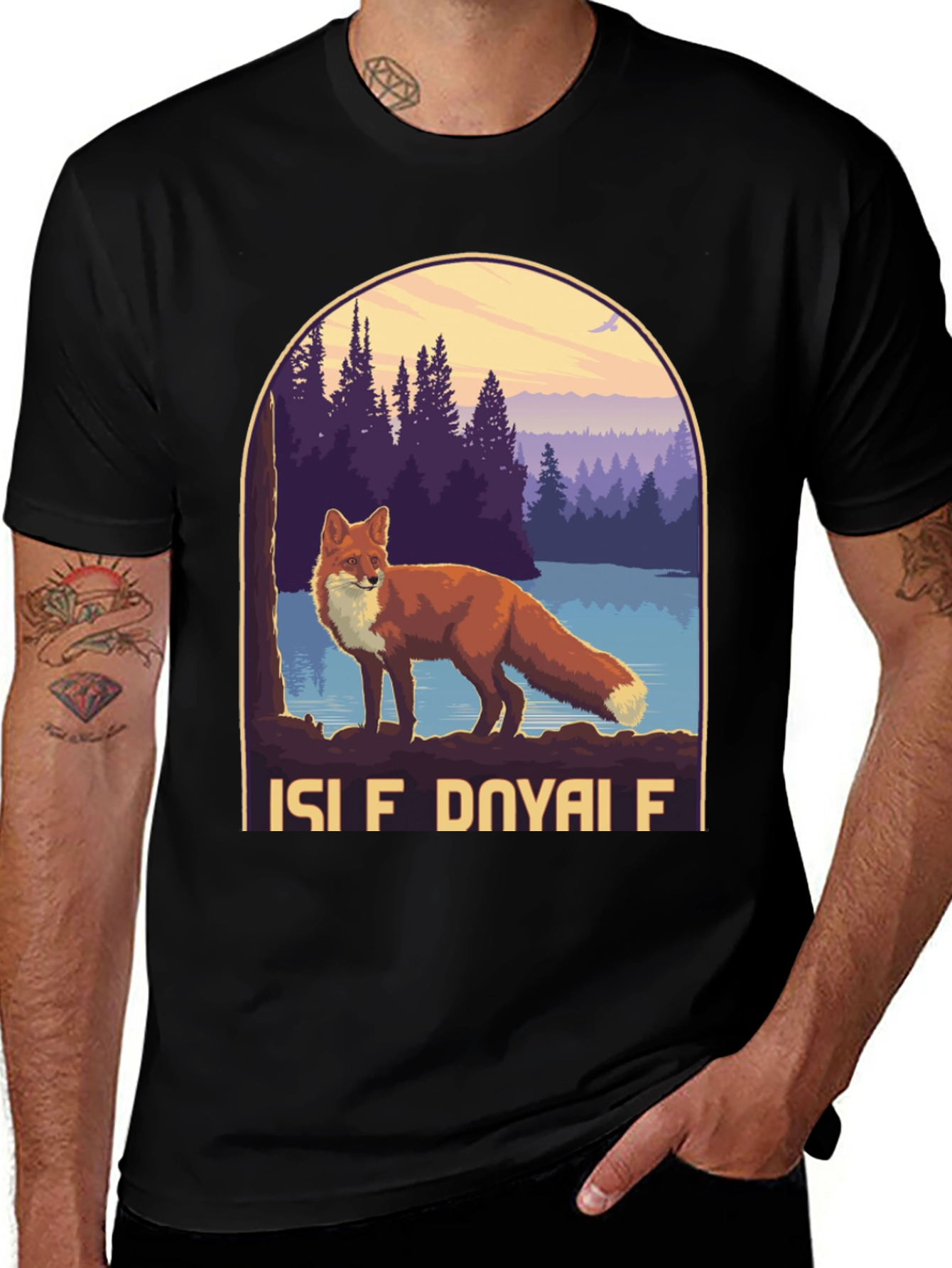 Black Isle Royale Fox Graphic T-Shirt main image