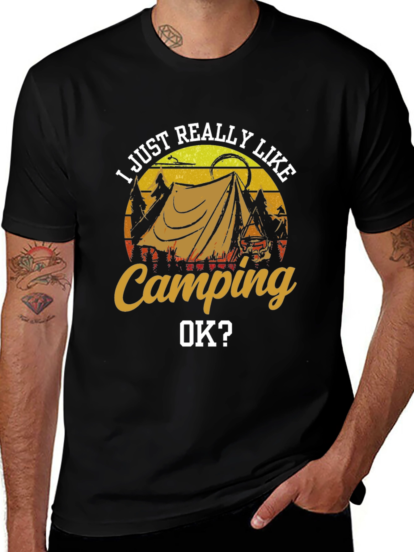 Variant 8 of Camping Graphic Tee - I Just Really Like Camping OK? 