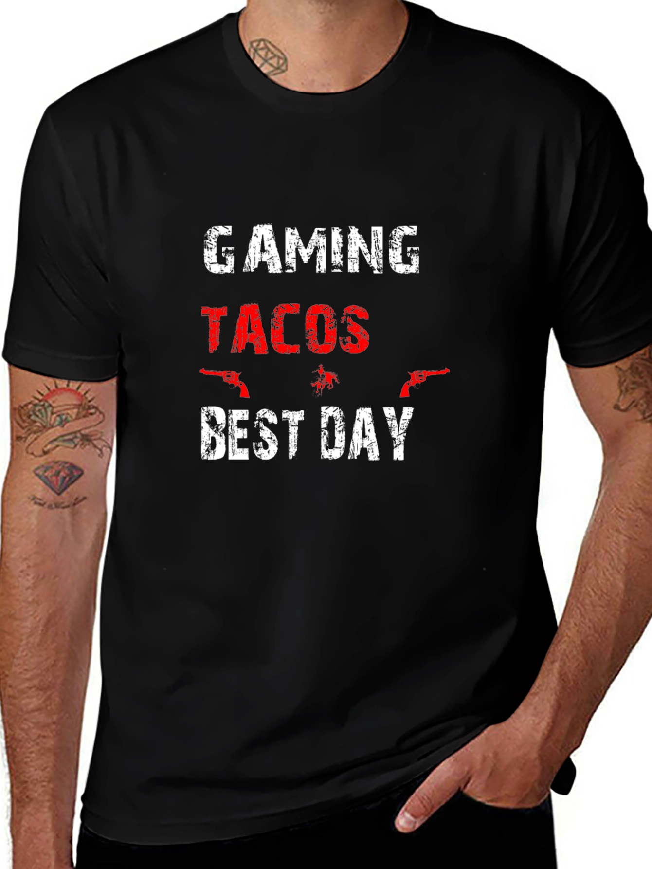Variant 11 of Gaming Tacos Best Day Black T-Shirt