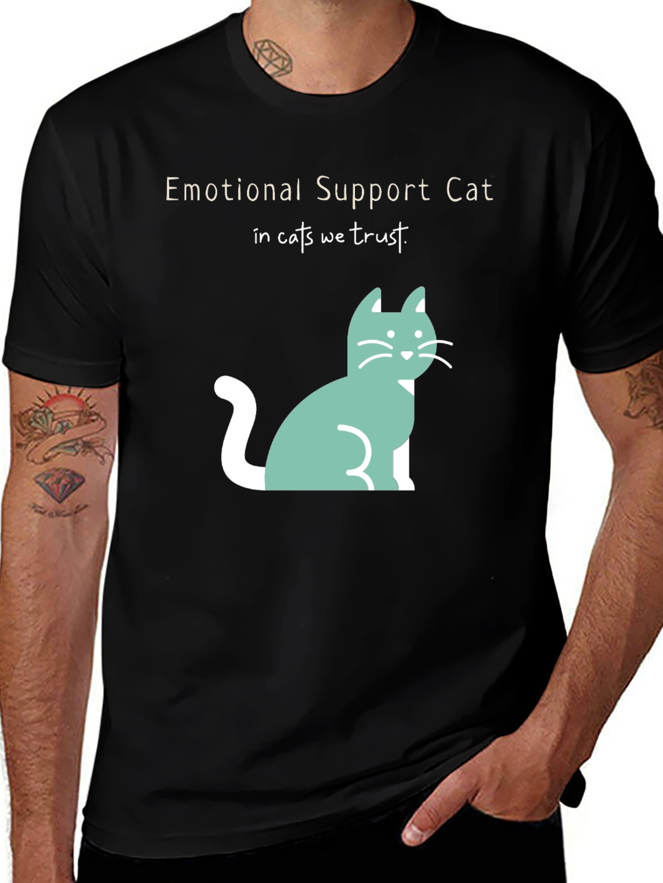 Variant 29 of Emotional Support Cat T-Shirt - In Cats We Trust