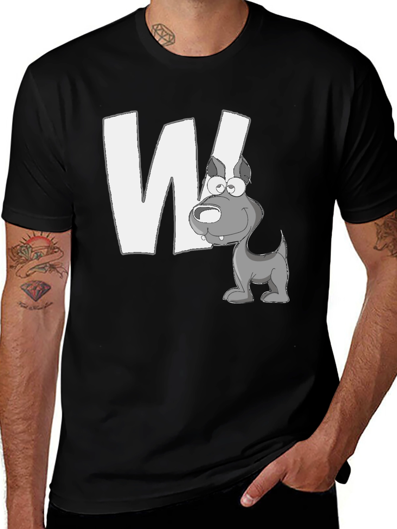 Variant 10 of Letter W Dog Graphic T-Shirt