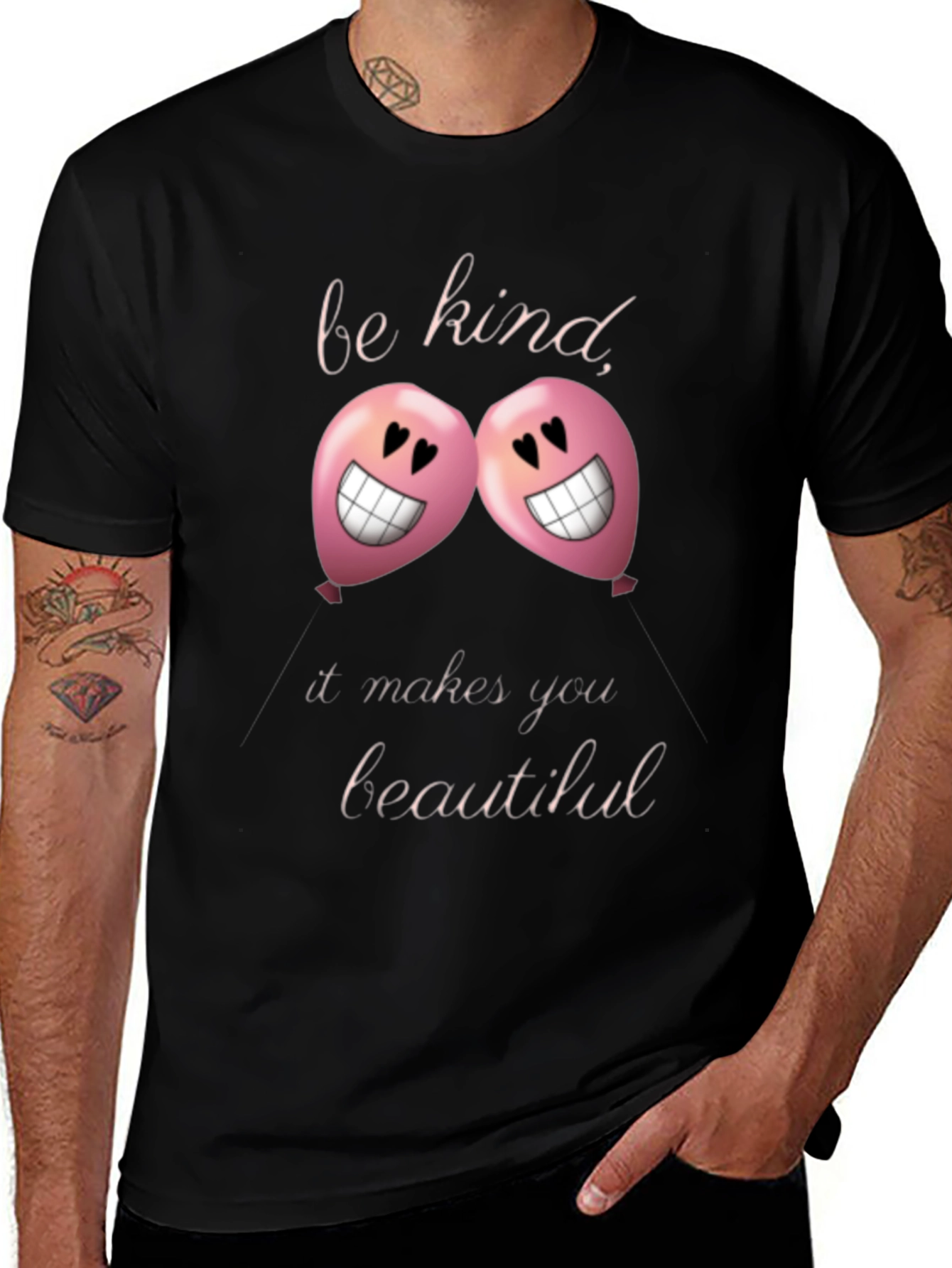 Variant 17 of Be Kind Balloons Graphic Tee - Black