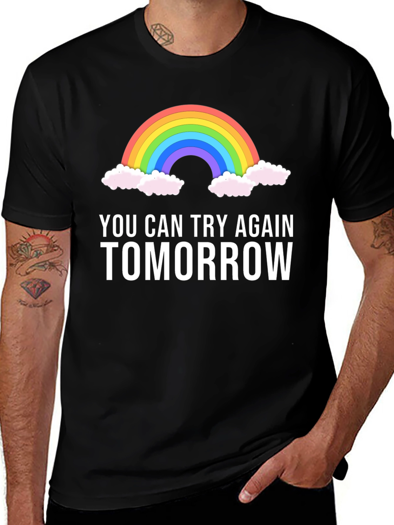 Variant 18 of Rainbow Tomorrow Graphic Tee - Motivational T-Shirt