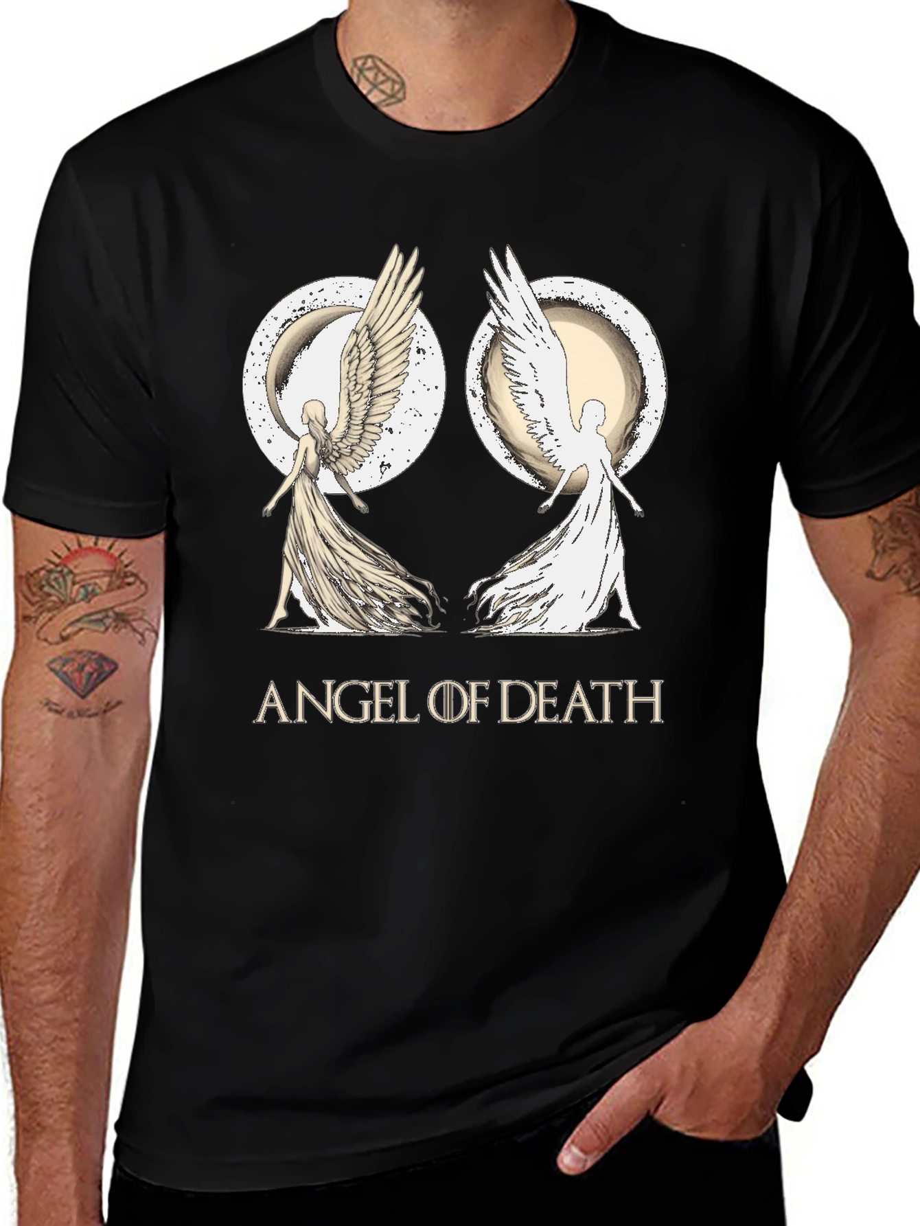 Angel of Death Graphic T-Shirt - Black