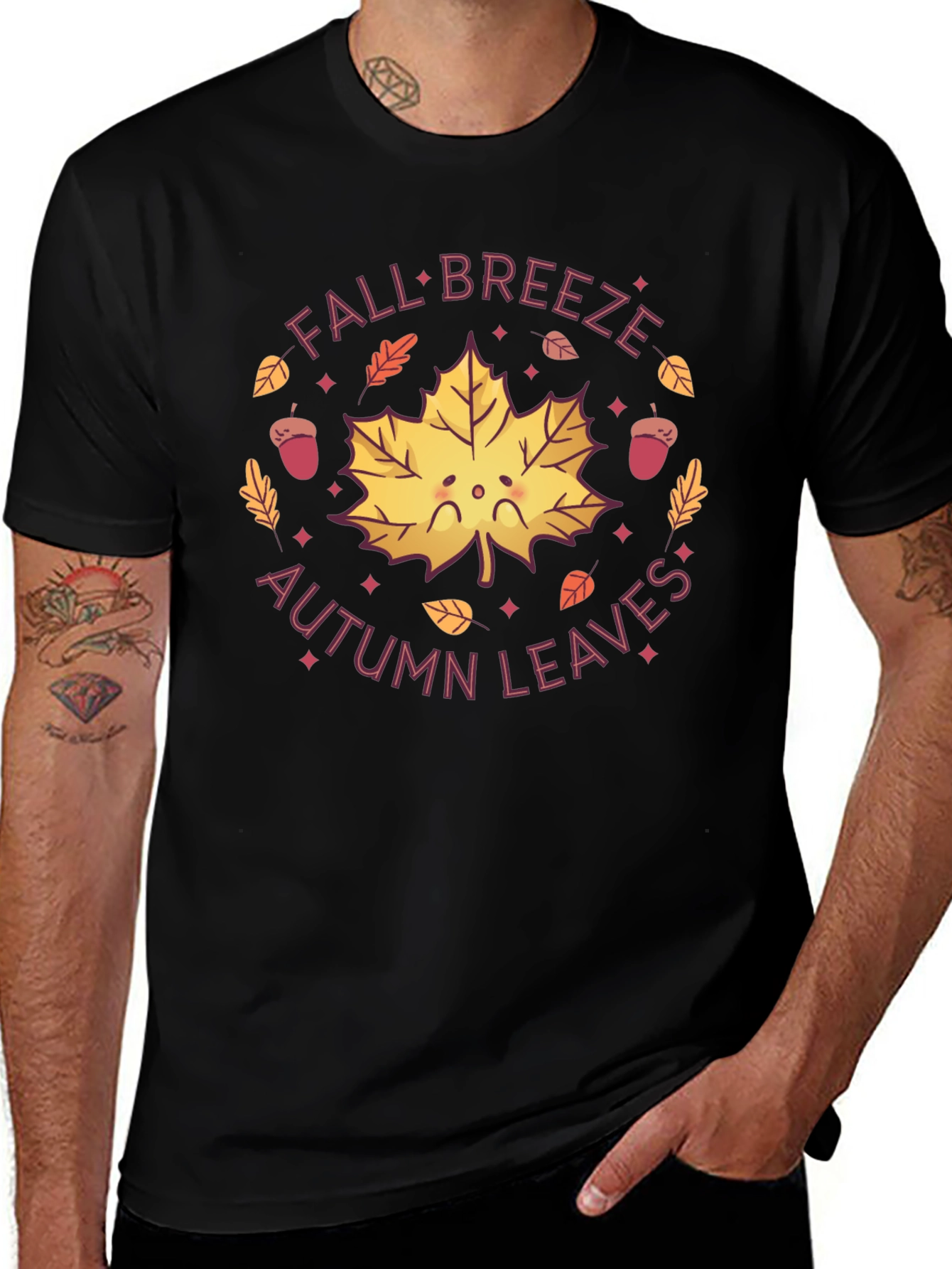 Variant 21 of Fall Breeze Autumn Leaves Graphic Tee
