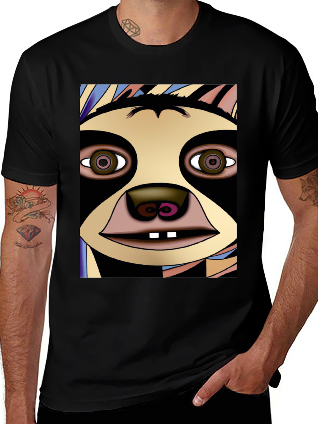 Variant 30 of Sloth Face Graphic Tee - Unique Design