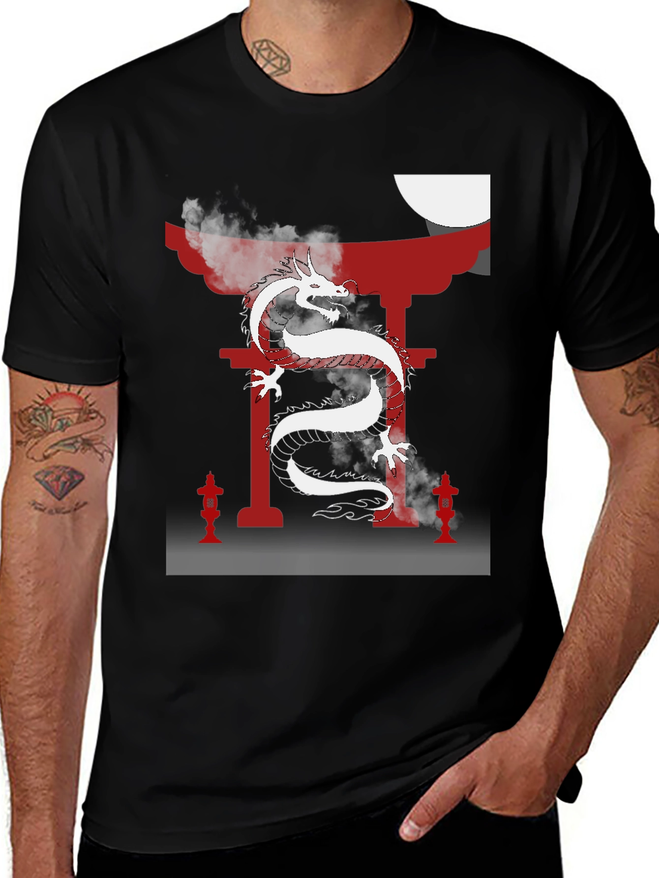 Variant 22 of Dragon Gate Graphic Tee - Black