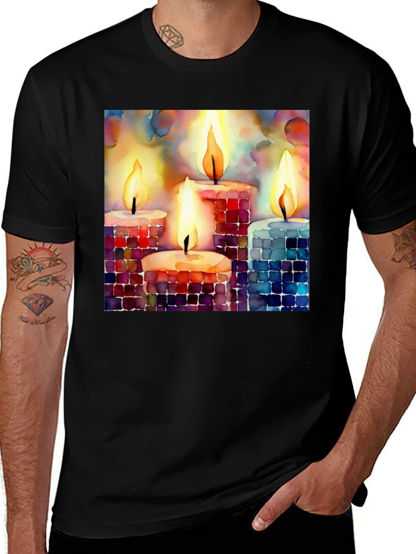 Variant 9 of Watercolor Candles T-Shirt