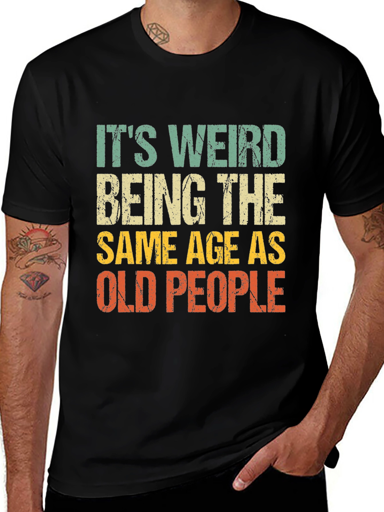 Variant 14 of Funny 'Same Age as Old People' Graphic Tee