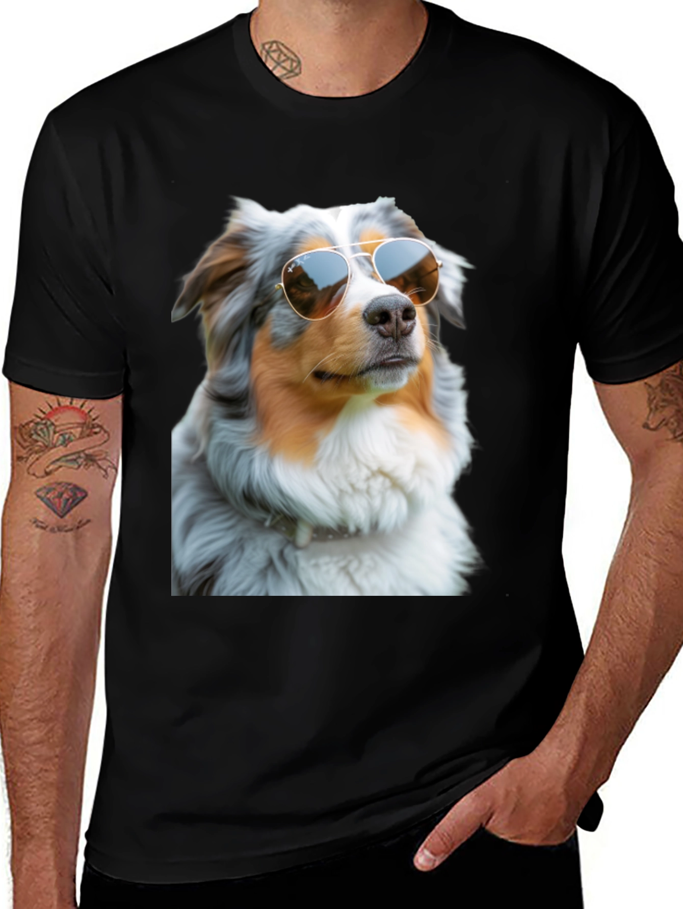 Variant 24 of Cool Dog T-Shirt - Unisex Black Tee