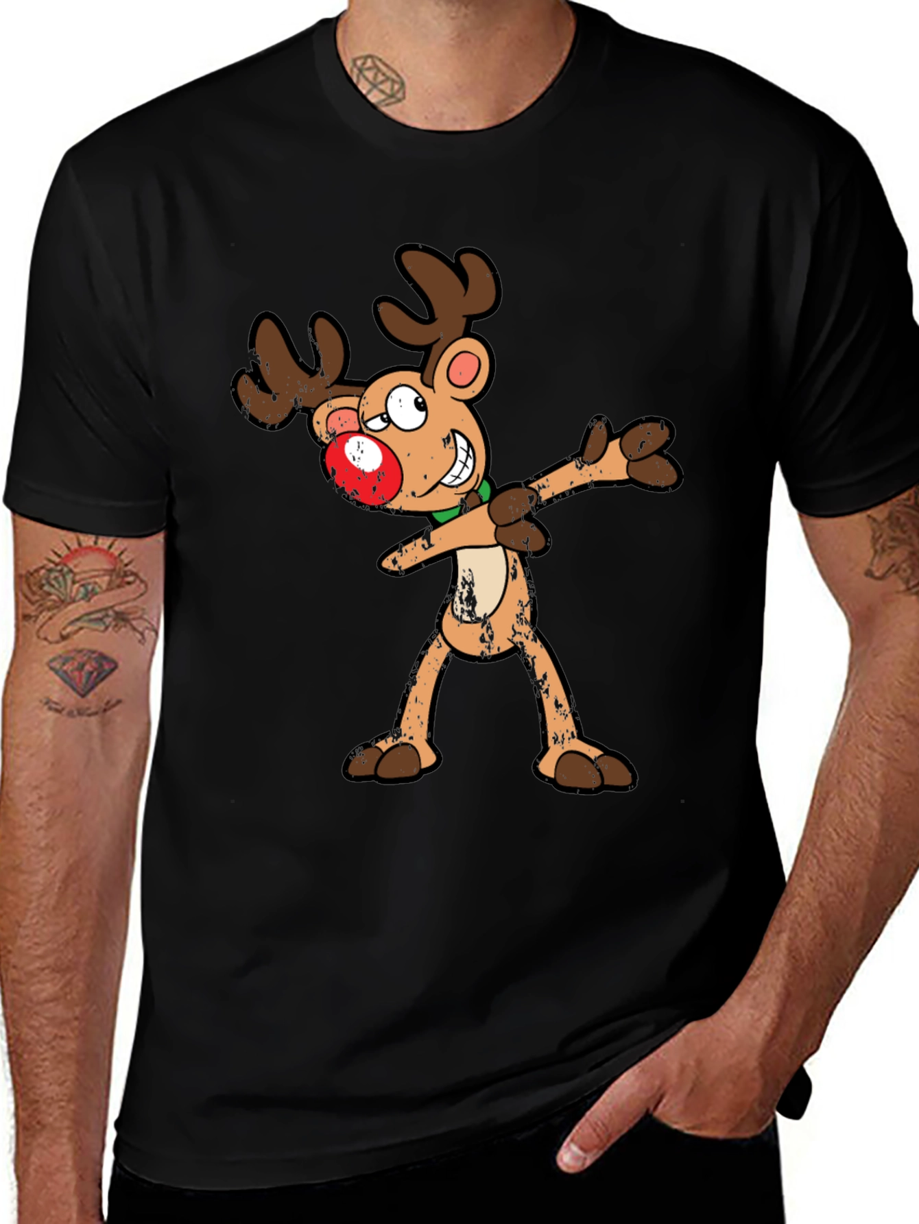 Variant 3 of Dabbing Reindeer Graphic Tee