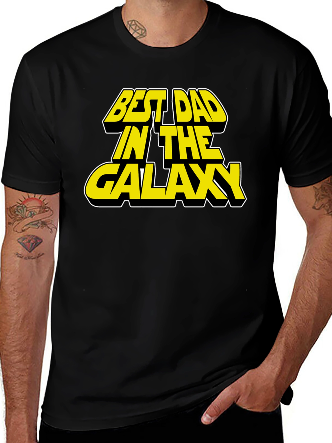 Variant 13 of Best Dad in the Galaxy Black T-Shirt