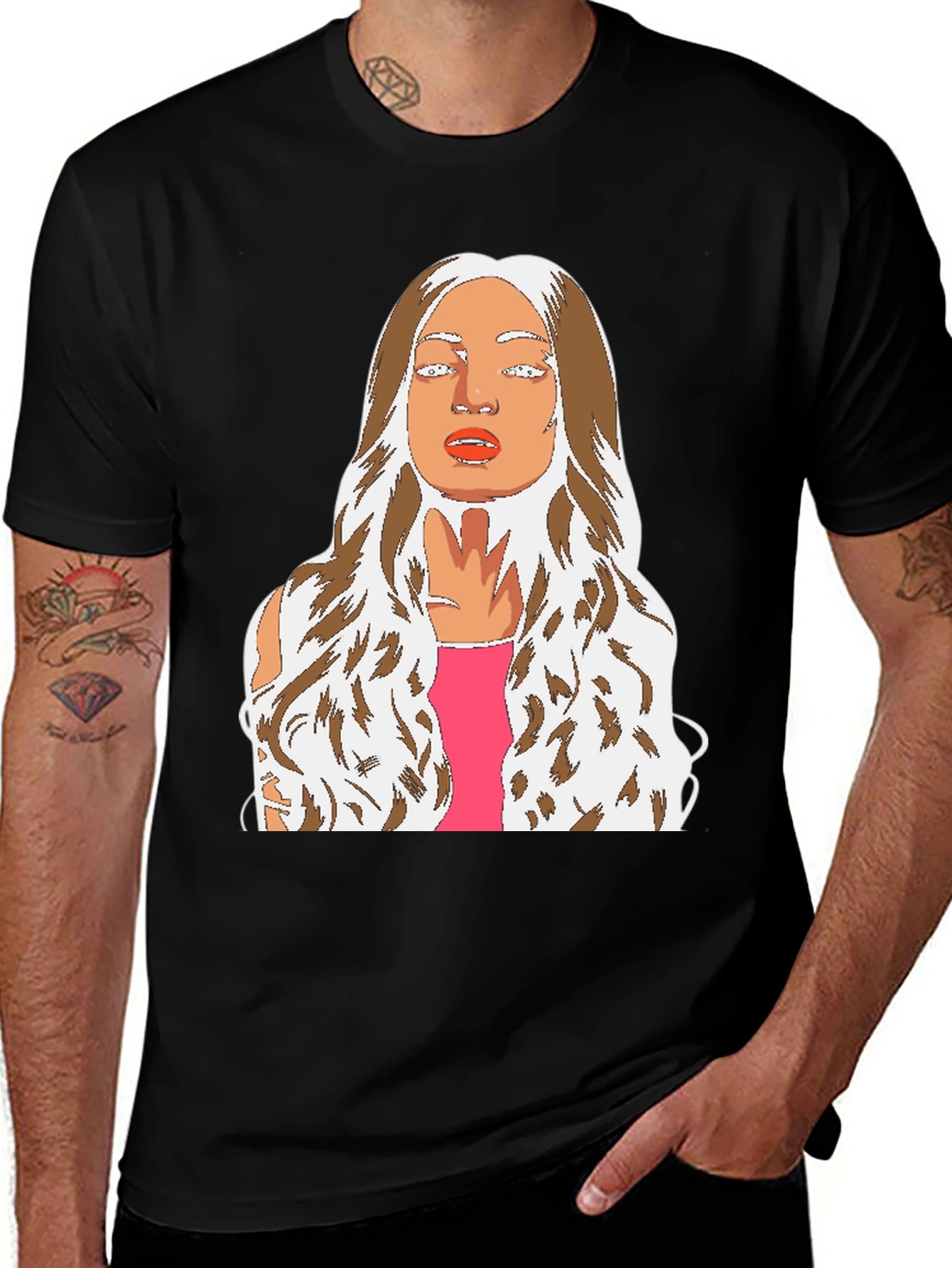 Variant 18 of Graphic Tee: Abstract Woman's Portrait T-Shirt
