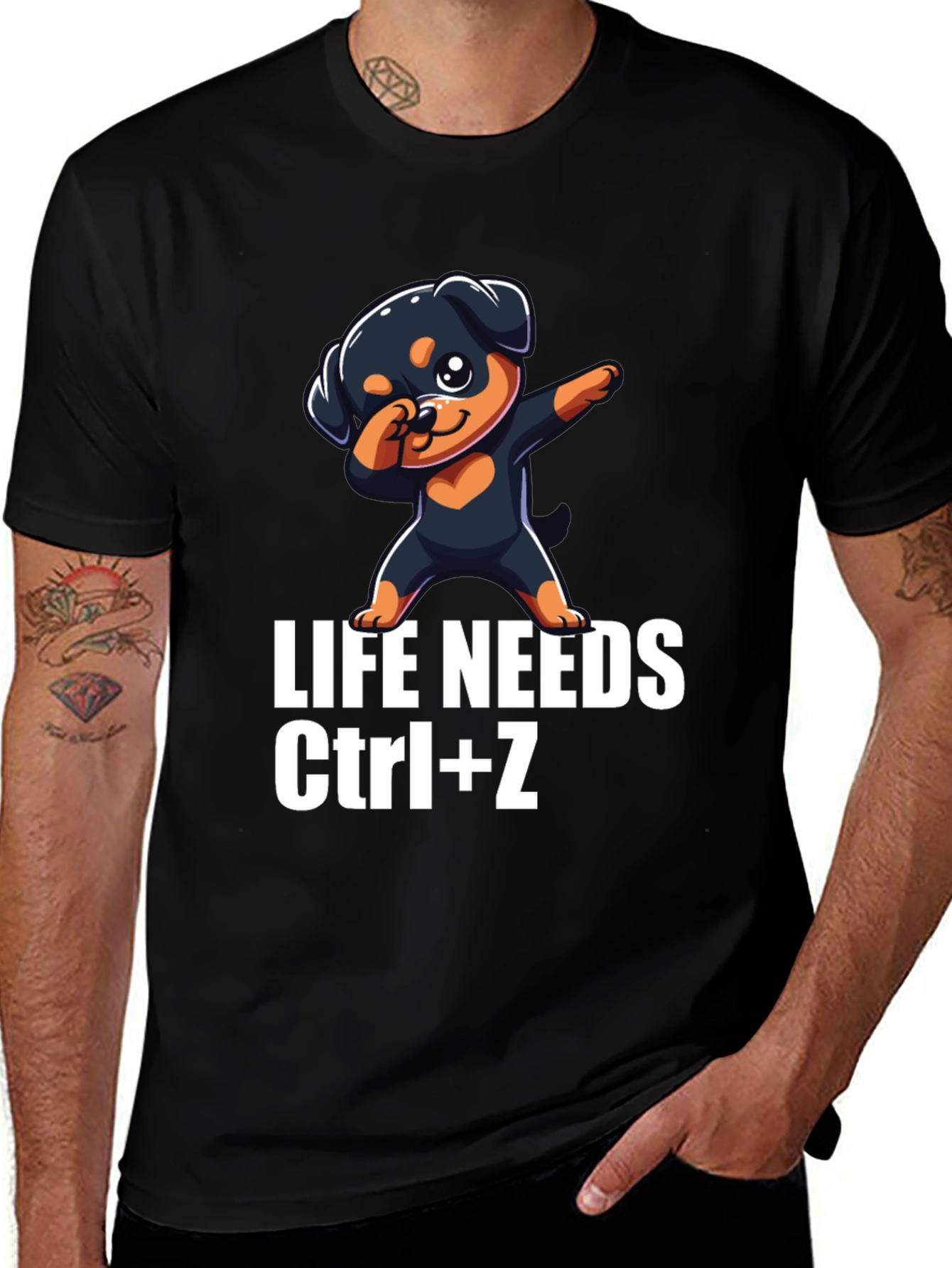 Life Needs Ctrl+Z T-Shirt Rottweiler Dab