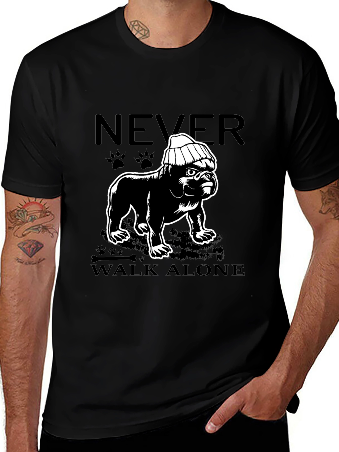Variant 28 of Never Walk Alone Bulldog T-Shirt