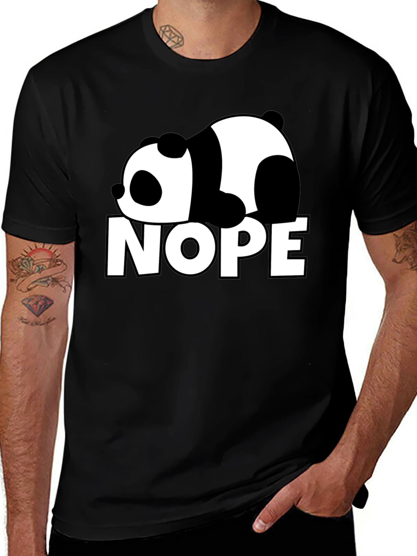Variant 17 of Nope Panda Graphic Tee - Lazy Panda T-Shirt