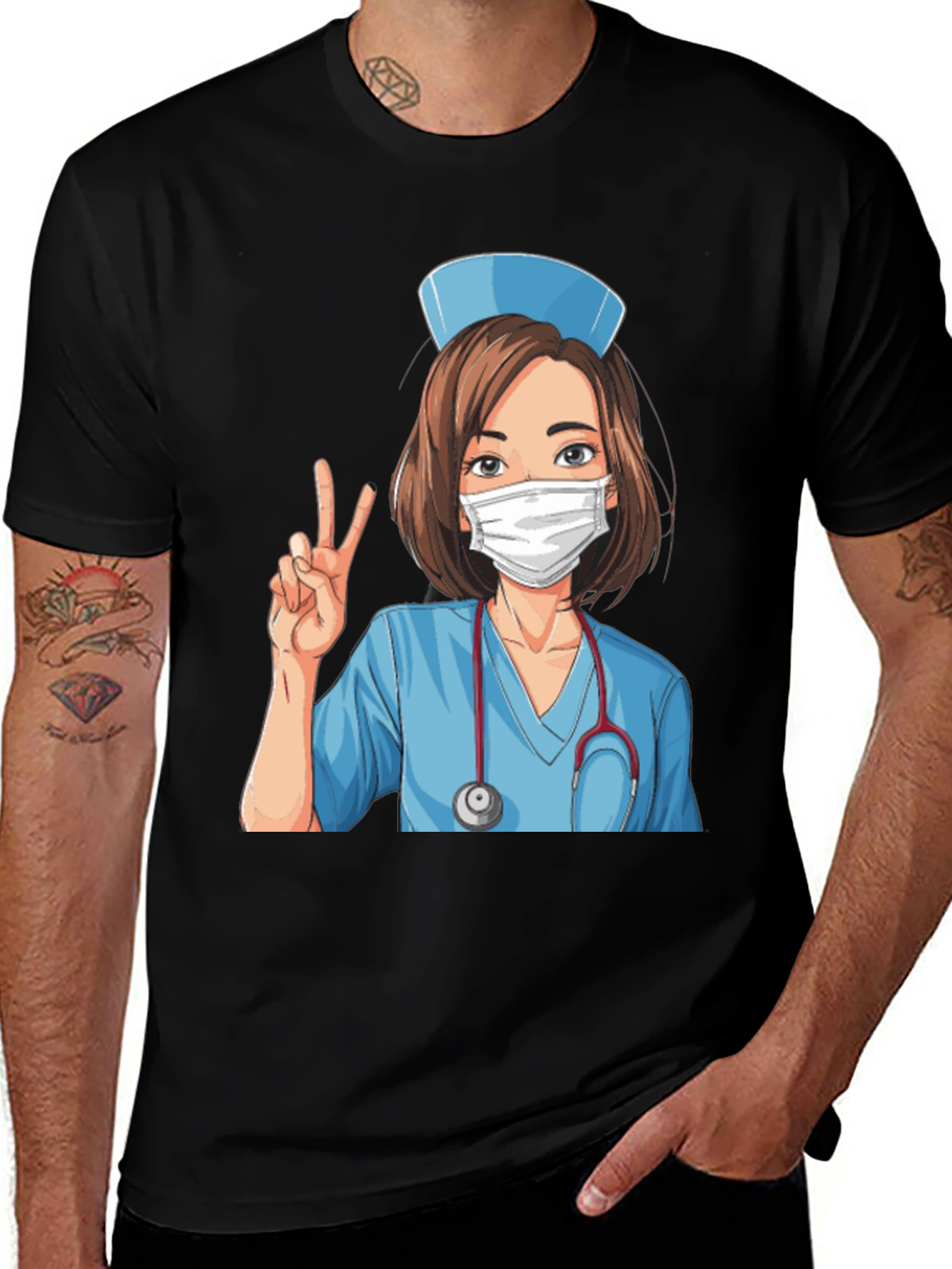 Variant 16 of Nurse Cartoon Graphic T-Shirt