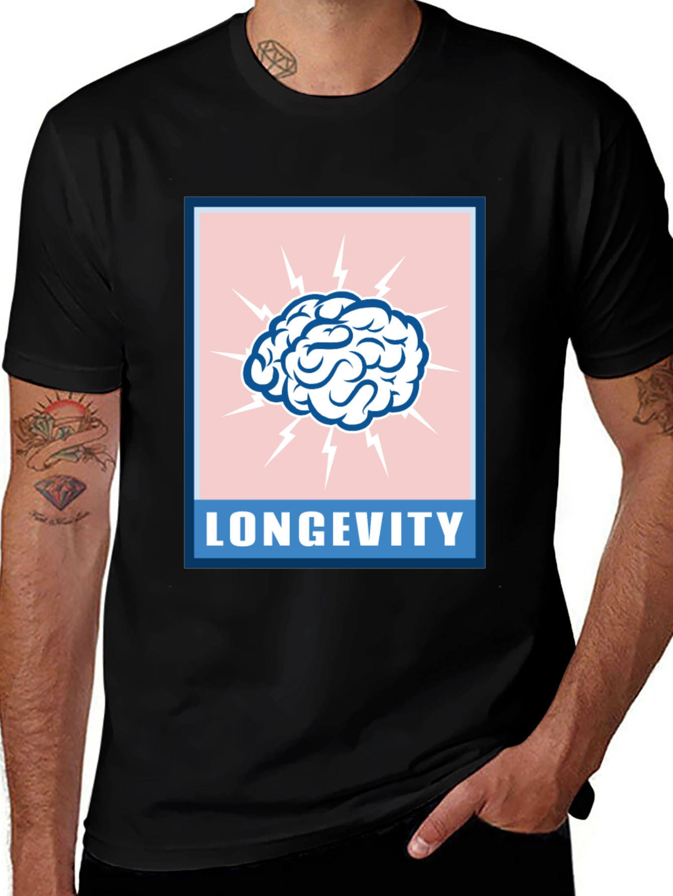 Variant 19 of Longevity Brain T-Shirt - Stay Sharp