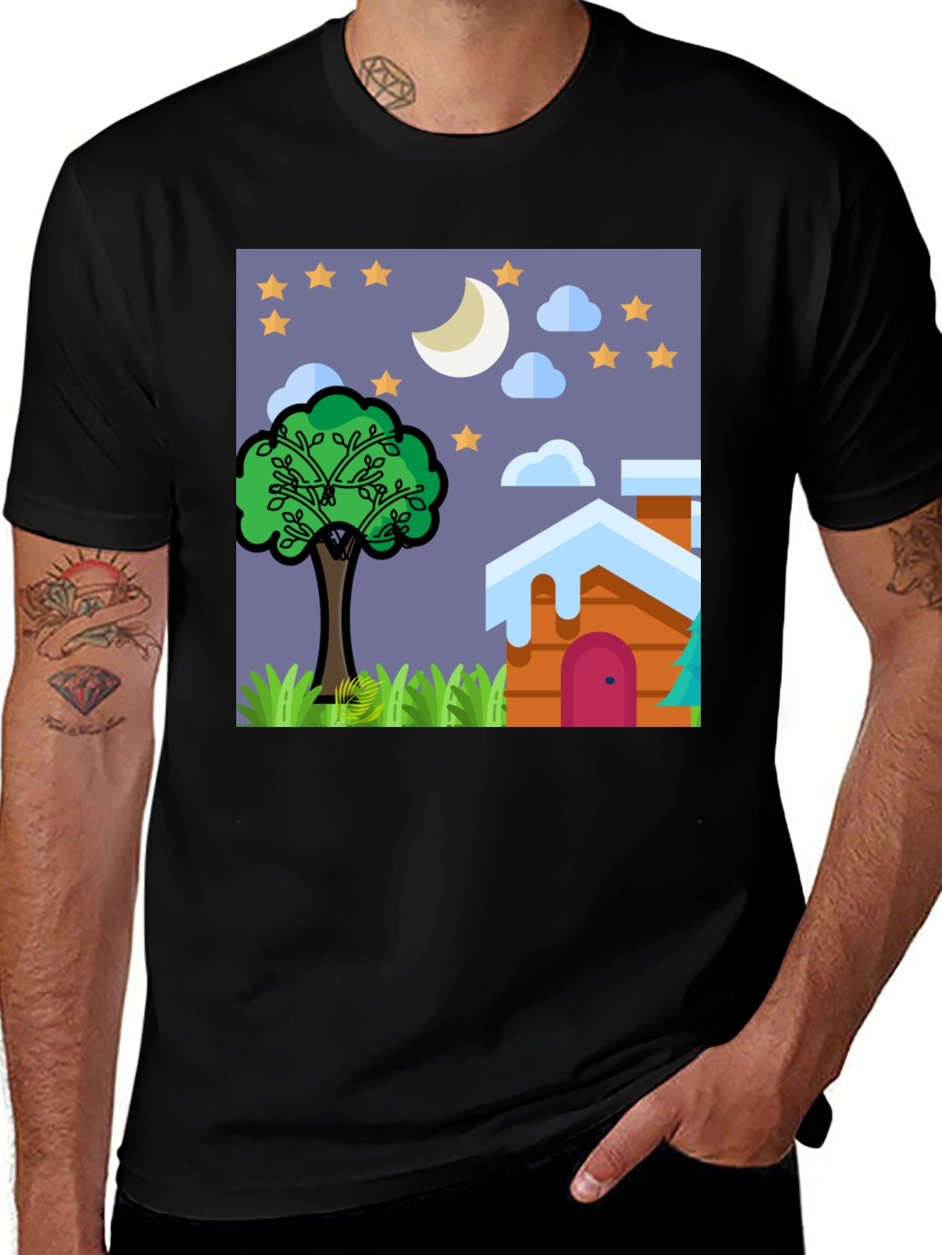 Variant 24 of Nighttime Cartoon Graphic Tee