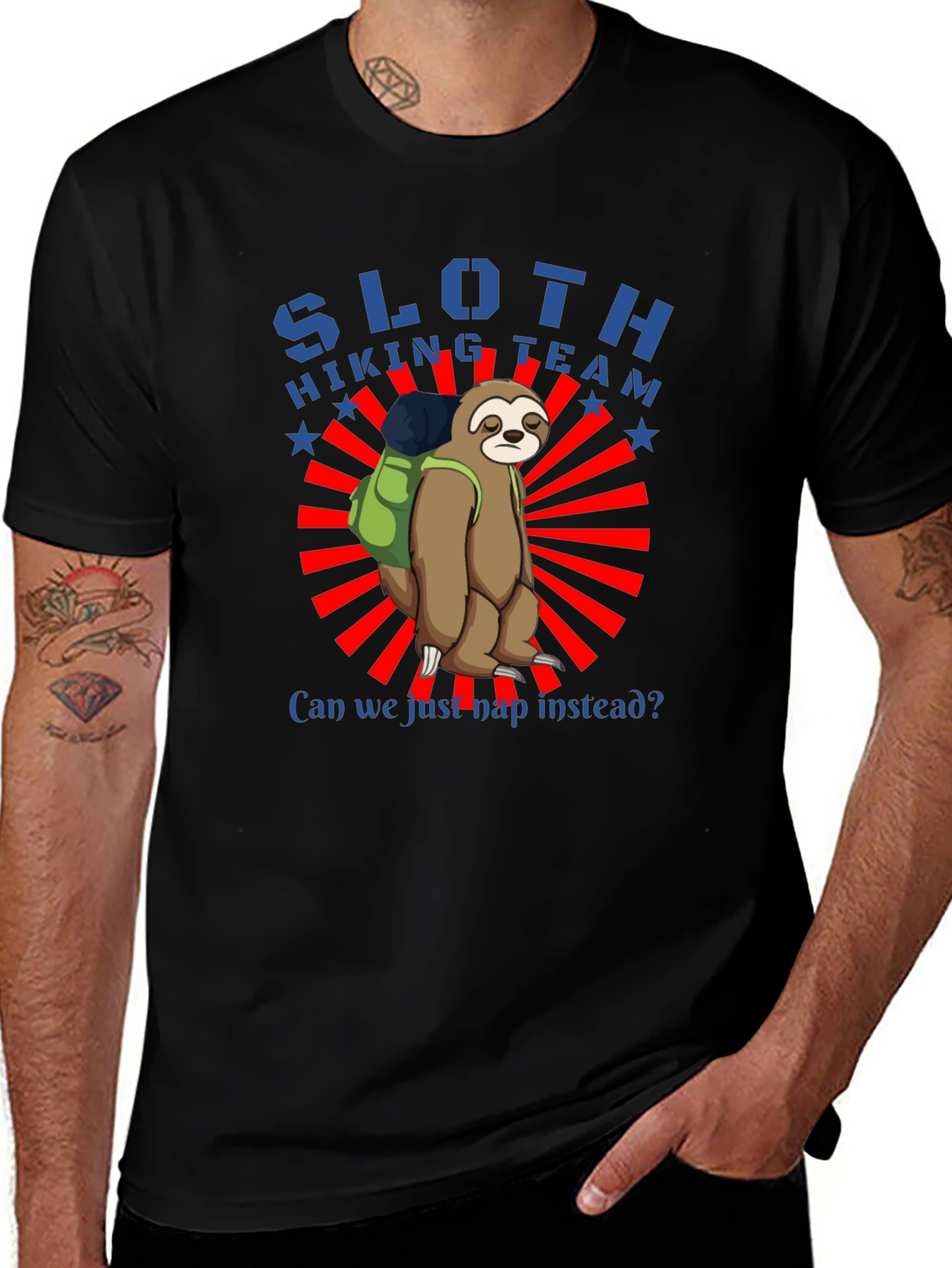 Variant 6 of Sloth Hiking Team T-Shirt - Can We Just Nap?