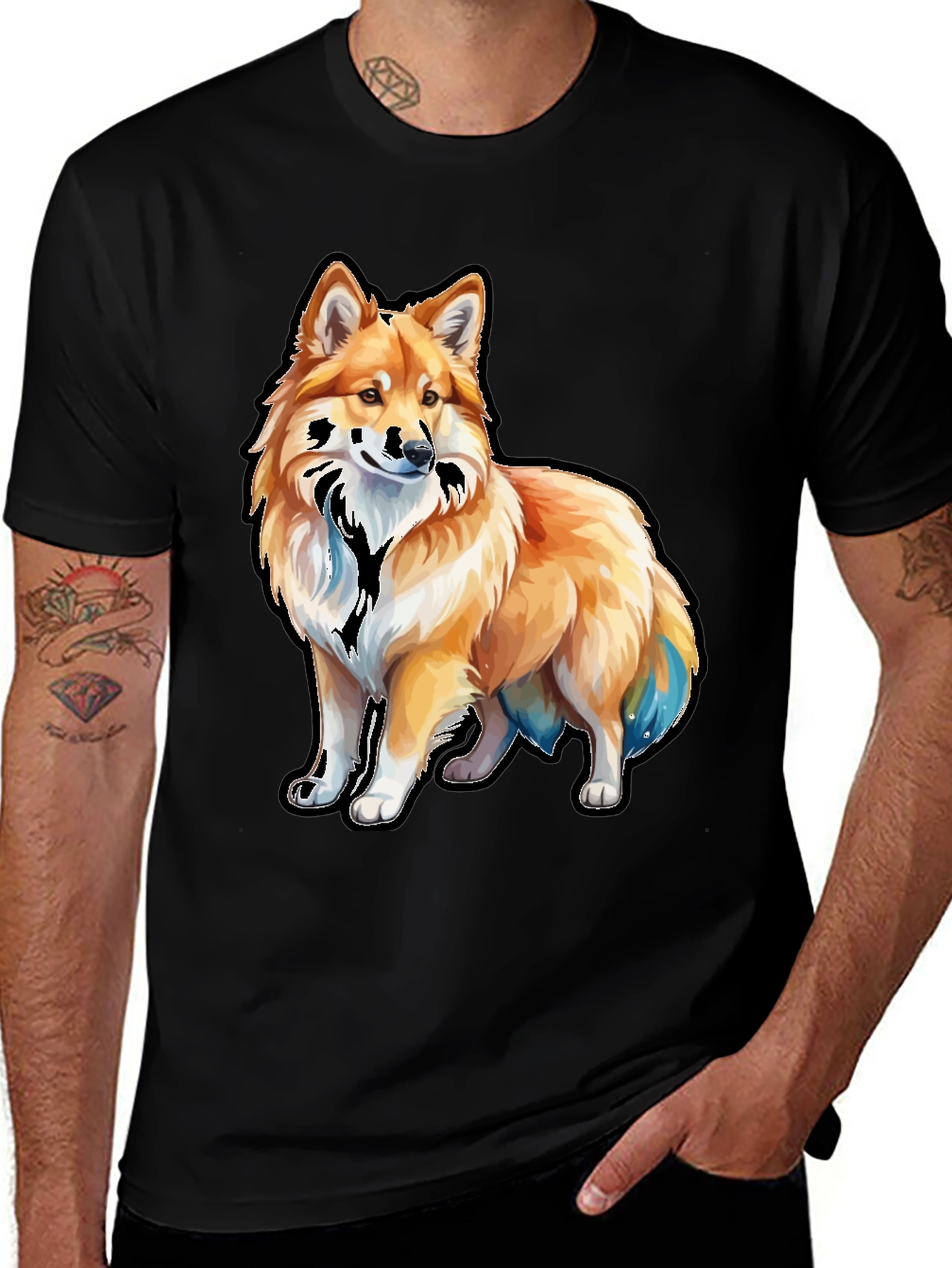 Variant 30 of Dog Graphic Black T-Shirt