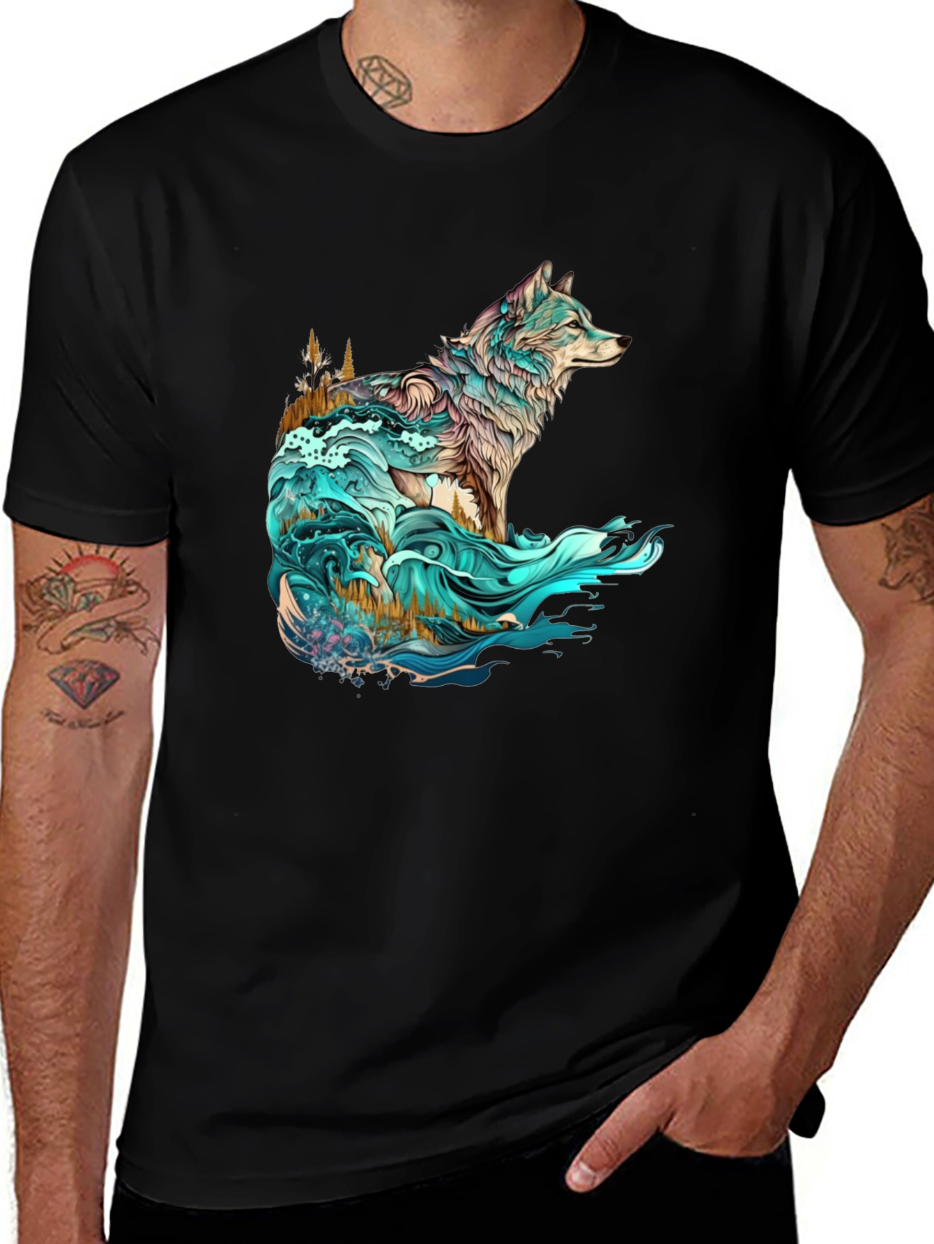 Variant 30 of Wolf Nature Graphic T-Shirt