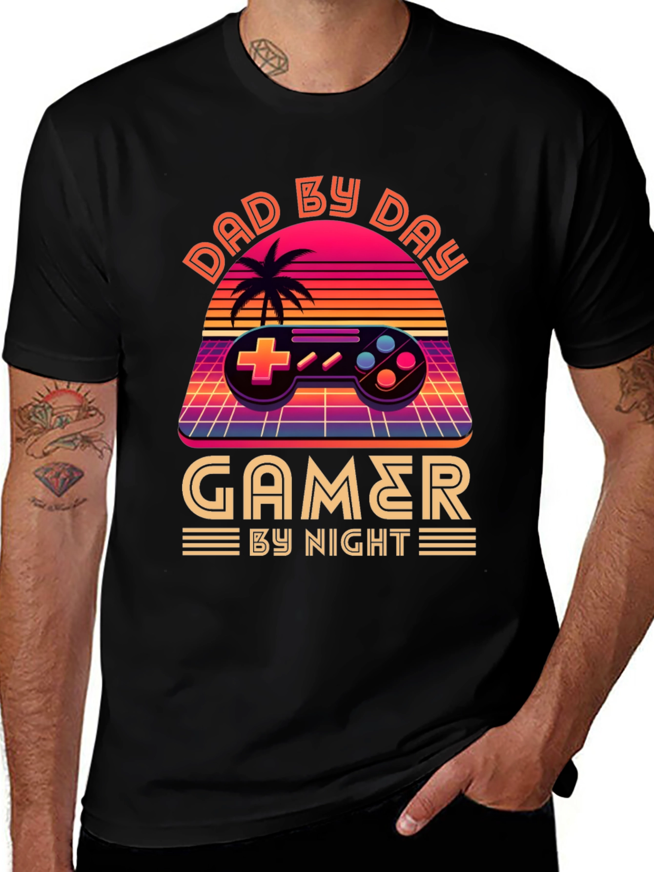 Variant 20 of Dad By Day Gamer By Night Graphic Tee Shirt