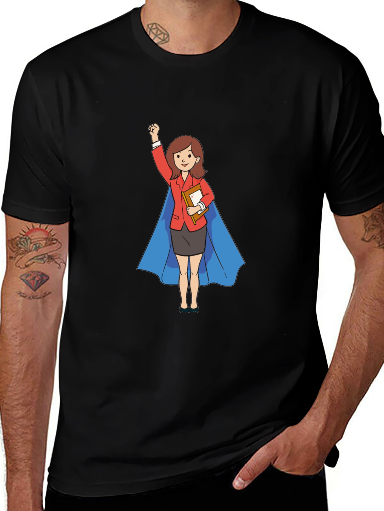 Variant 28 of Super Teacher Hero T-Shirt - Black