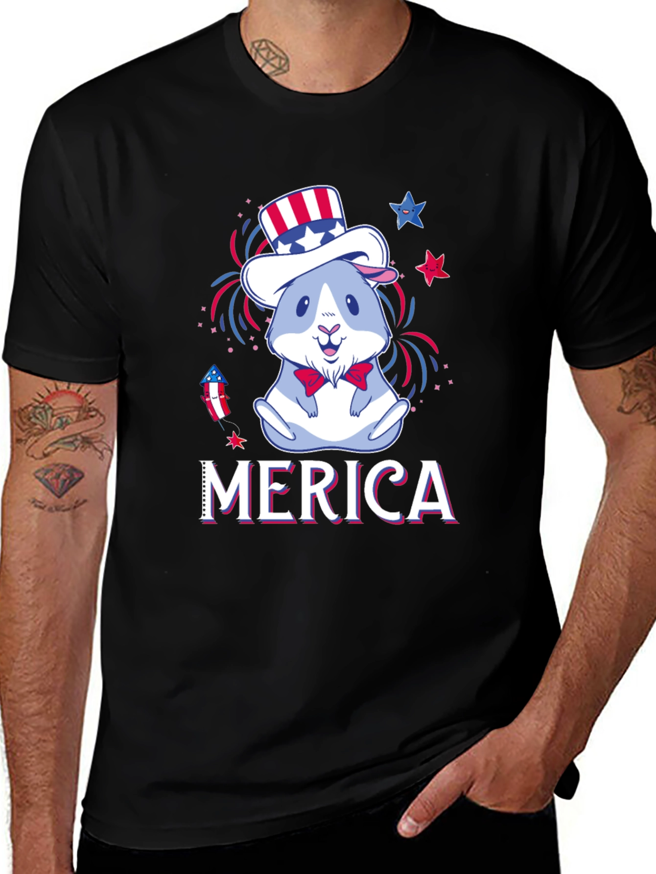 Variant 12 of Patriotic Hamster T-Shirt - 'Merica!