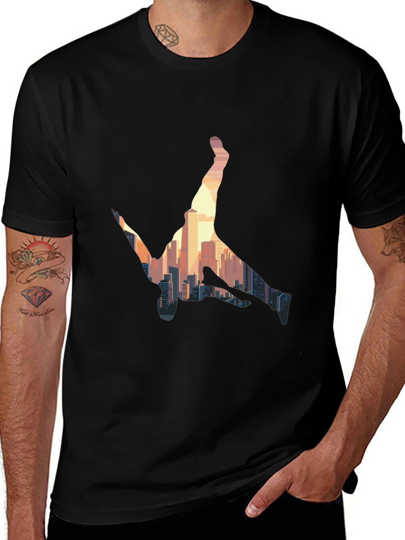 Variant 6 of Urban Acrobat Tee - Black Graphic T-Shirt