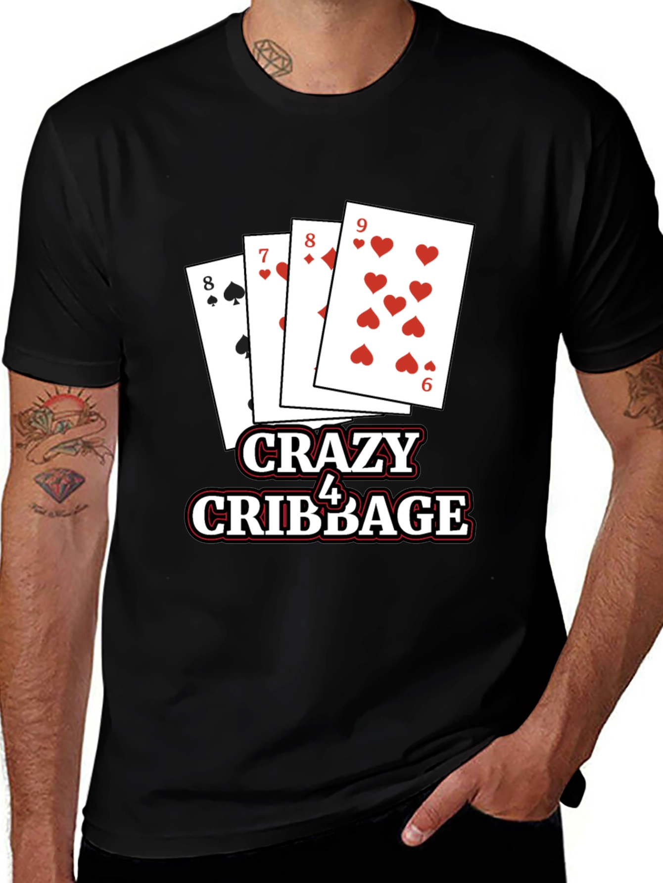 Crazy 4 Cribbage T-Shirt - Card Game Tee