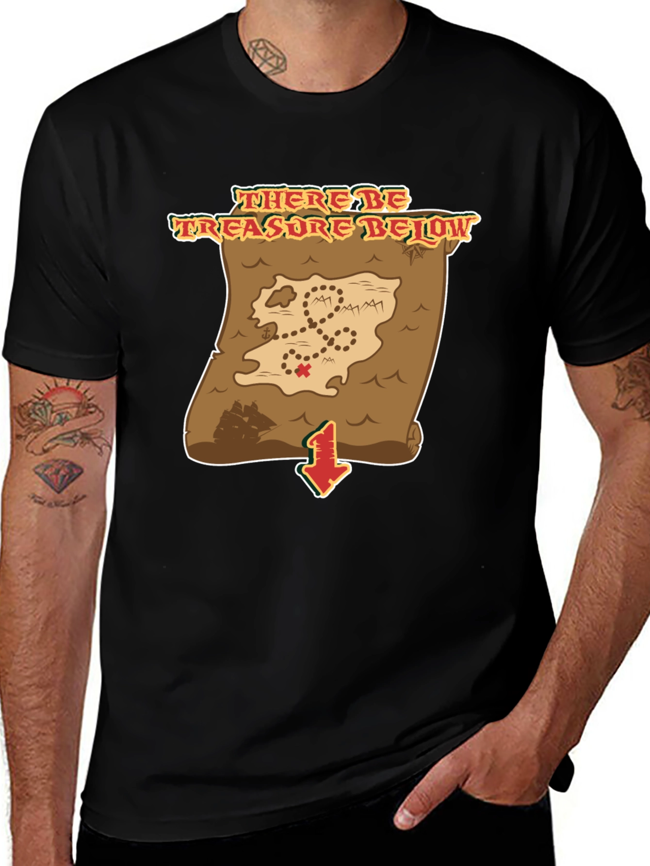 Variant 10 of Treasure Map T-Shirt - Pirate's Booty Below!