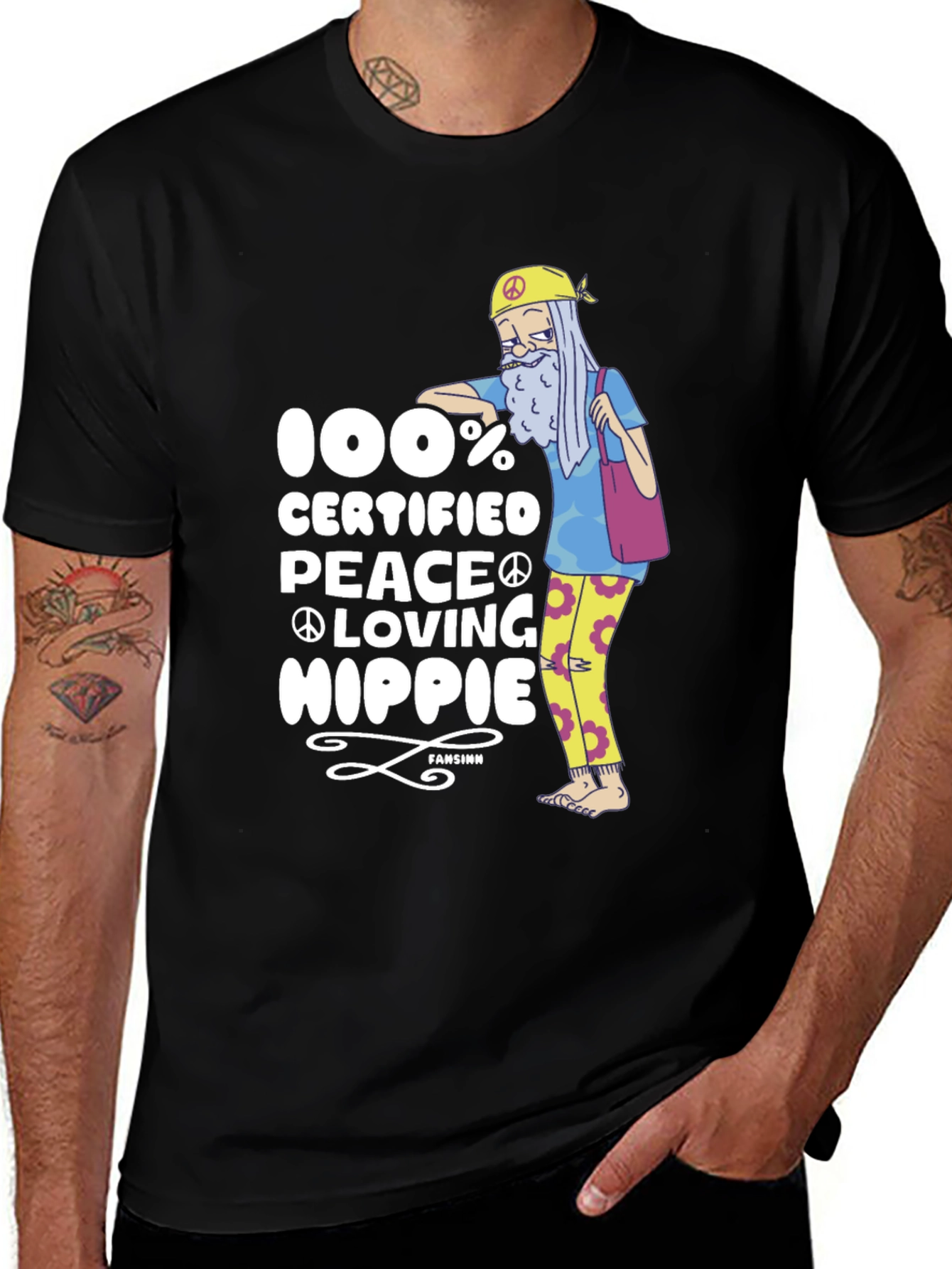 Variant 7 of 100% Certified Peace Loving Hippie T-Shirt