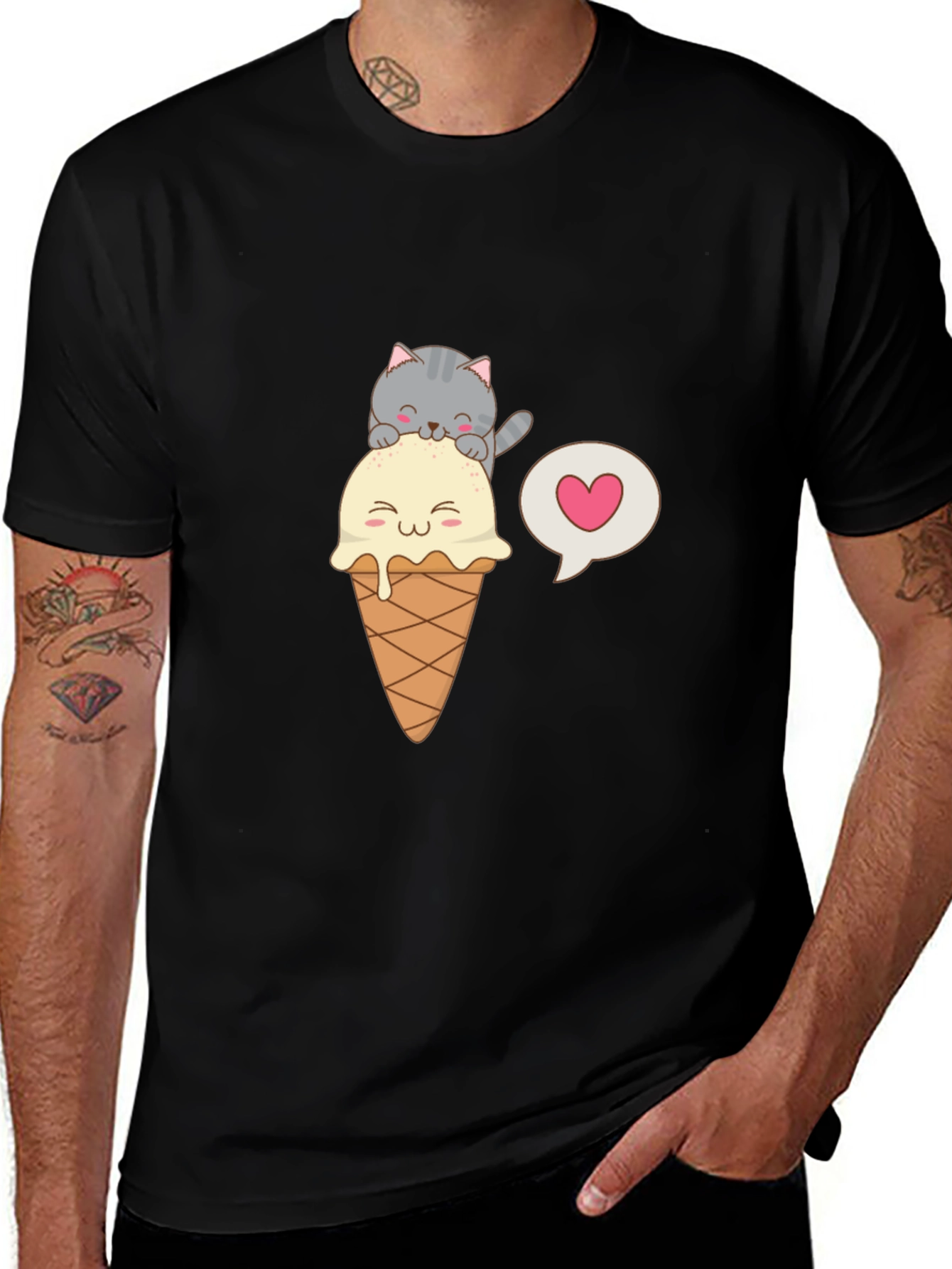Variant 23 of Cute Cat Ice Cream T-Shirt