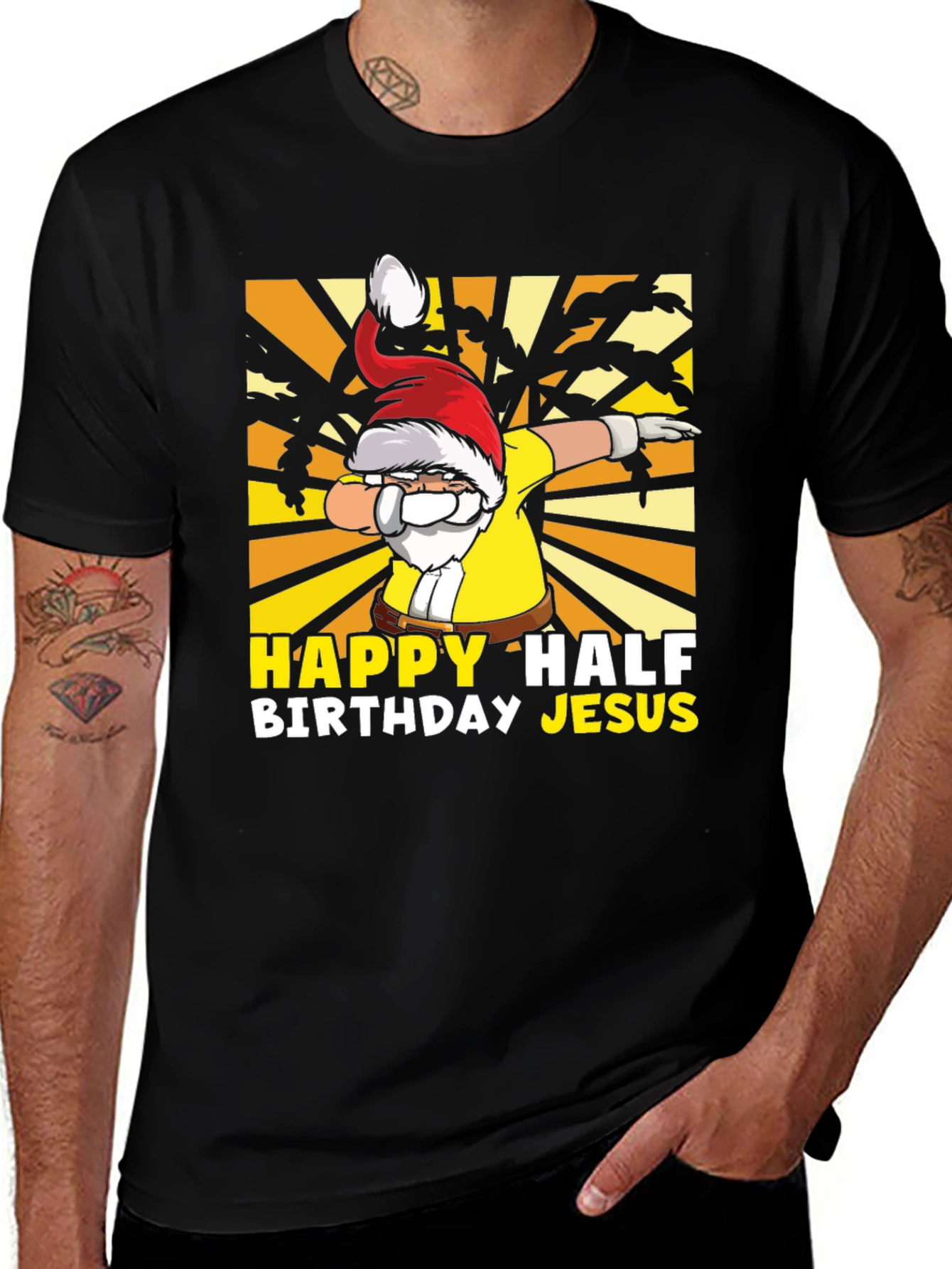 Variant 4 of Happy Half Birthday Jesus Dabbing Santa T-Shirt