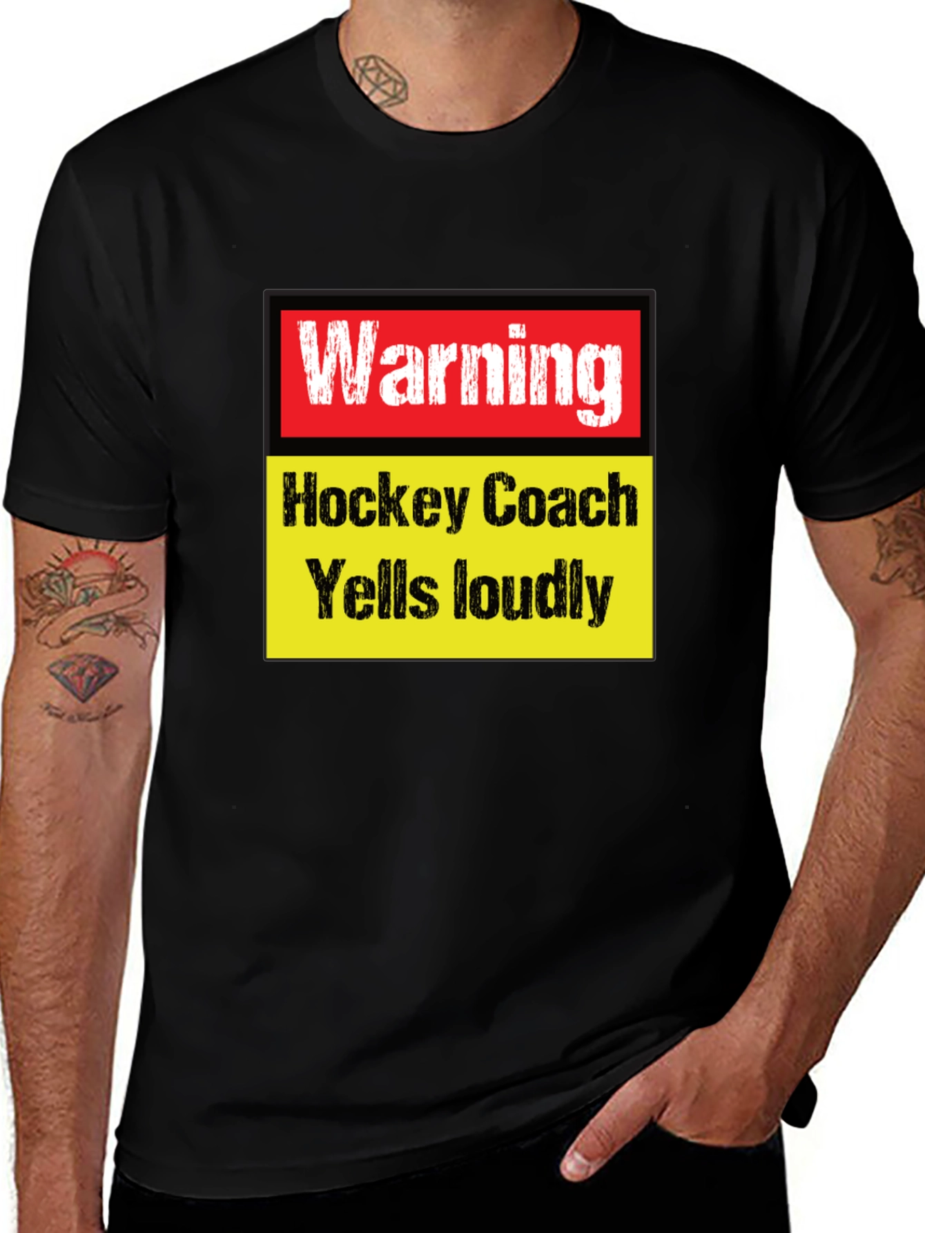 Variant 25 of Warning Hockey Coach T-Shirt