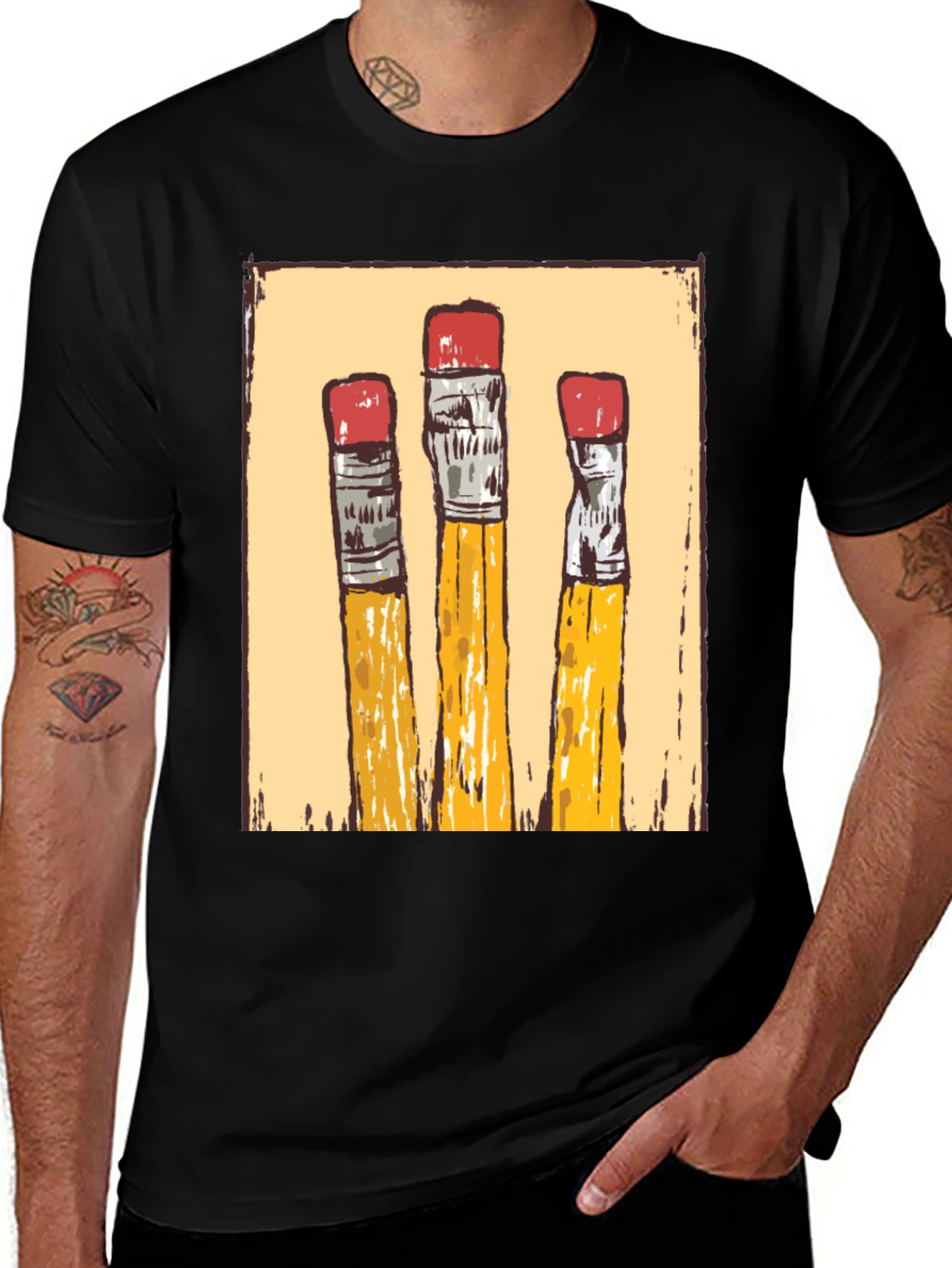 Variant 17 of Pencil Graphic T-Shirt - Black