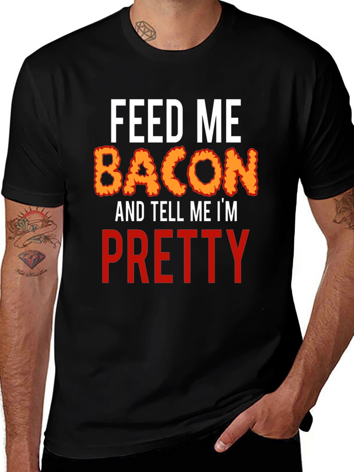 Variant 20 of Feed Me Bacon Funny Graphic Tee