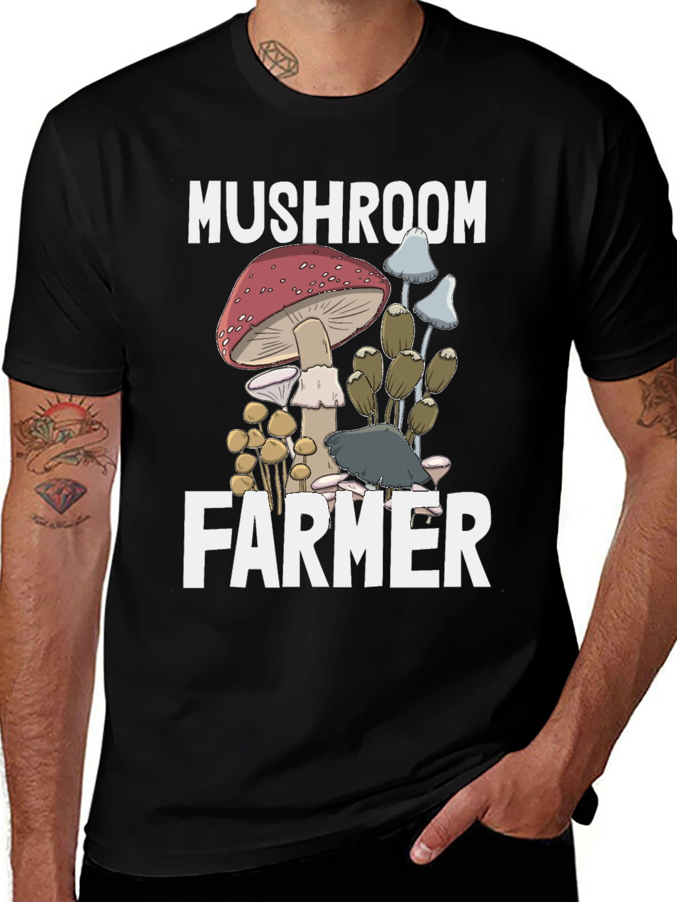 Variant 2 of Mushroom Farmer T-Shirt - Funny Fungi Graphic Tee