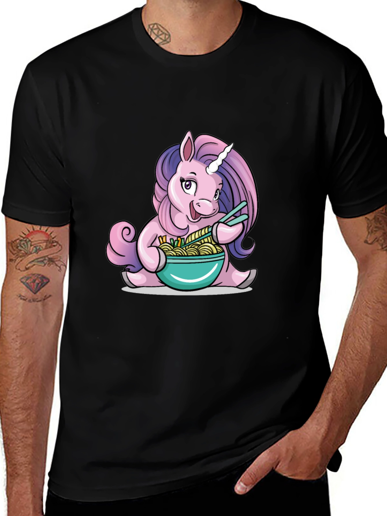 Variant 3 of Unicorn Ramen T-Shirt - Whimsical Cartoon Tee