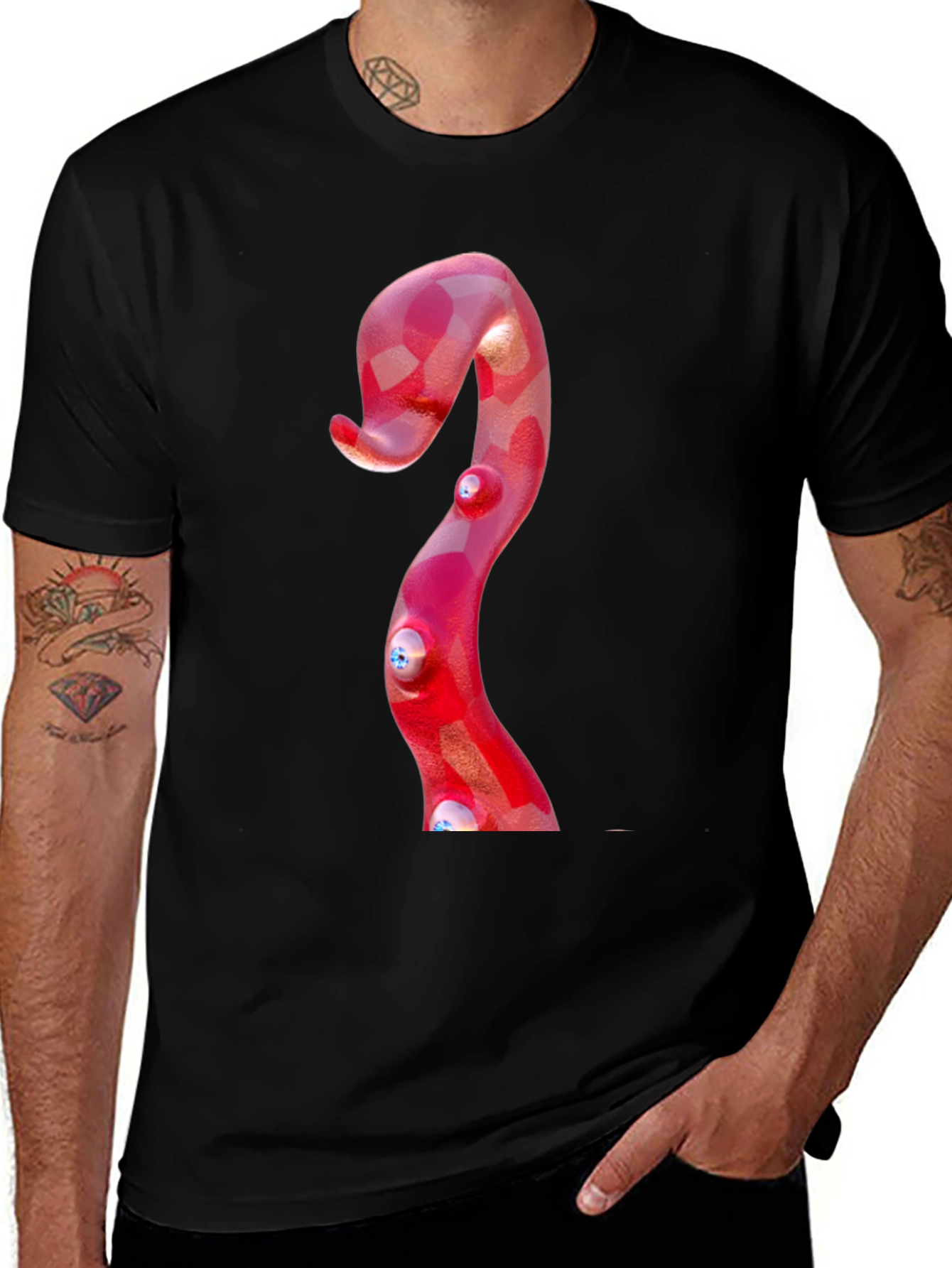 Variant 29 of Red Tentacle T-Shirt - Quirky Graphic Tee
