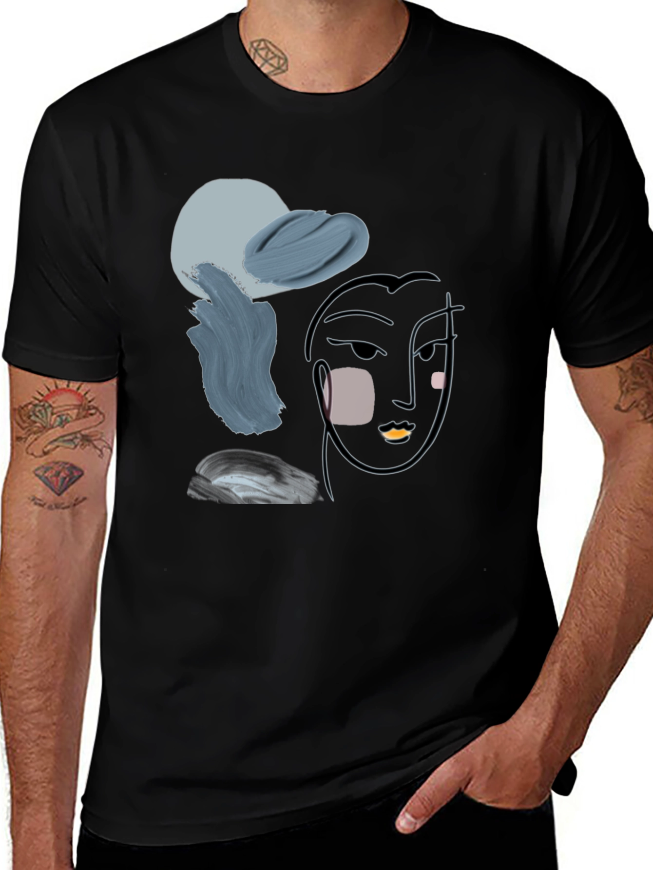 Variant 2 of Abstract Face Graphic T-Shirt - Modern Art Tee