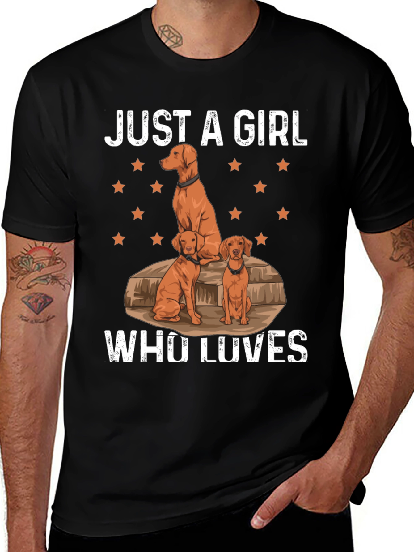 Variant 14 of Dog Lover's T-Shirt: "Just a Girl Who Loves Dogs"