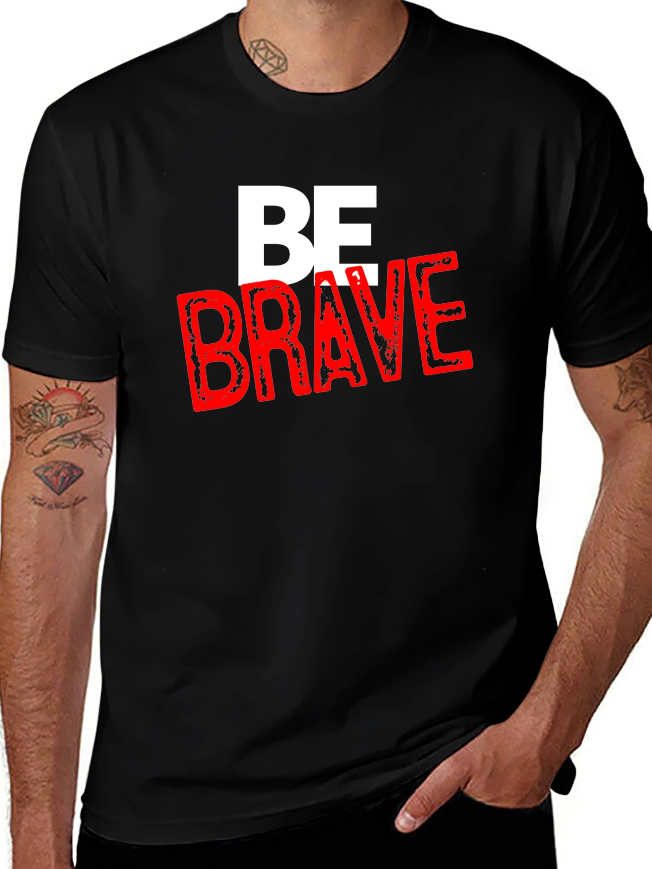Variant 28 of Be Brave Graphic Tee - Stylish Casual Wear