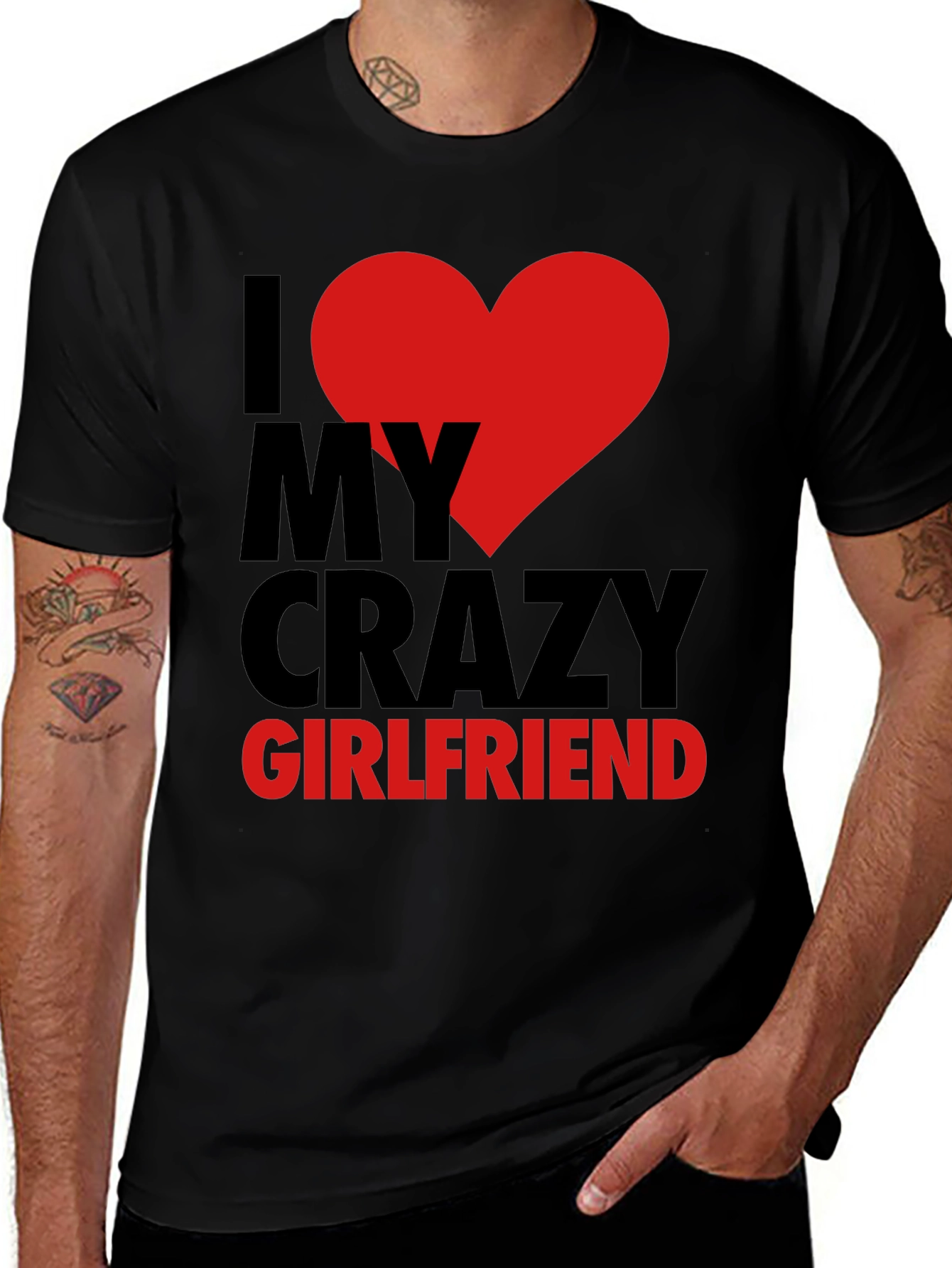 Variant 20 of I Love My Crazy Girlfriend T-Shirt - Black