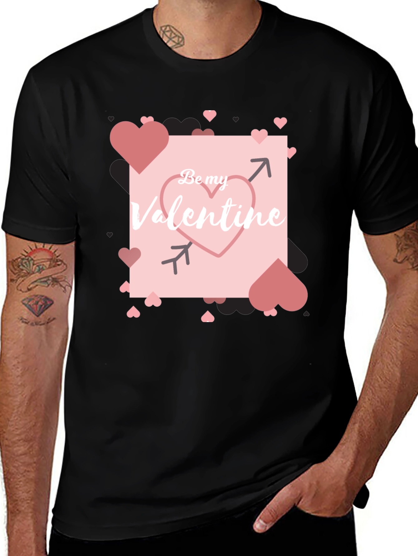 Variant 22 of Be My Valentine Black Graphic Tee