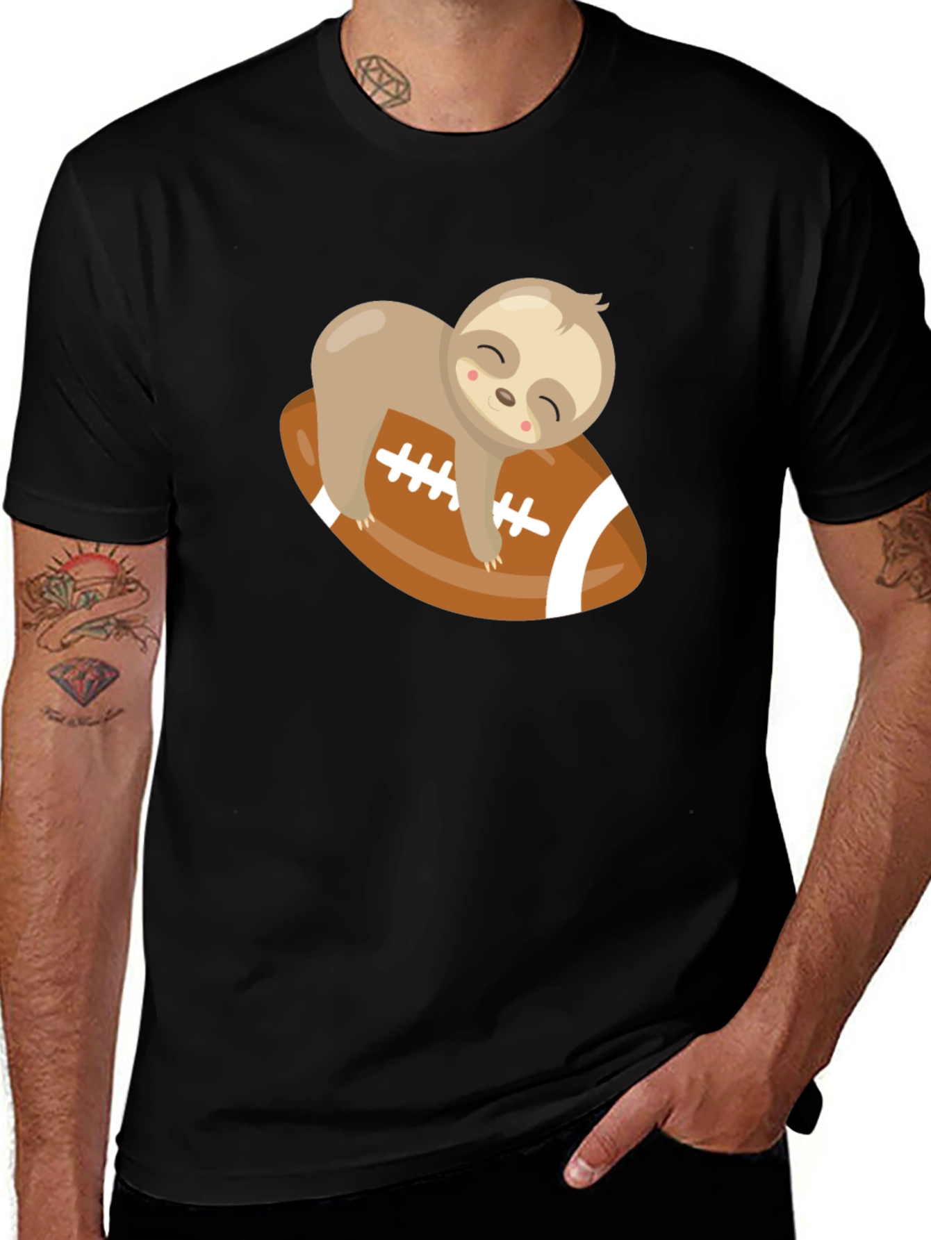 Variant 12 of Sloth on Football Graphic Tee