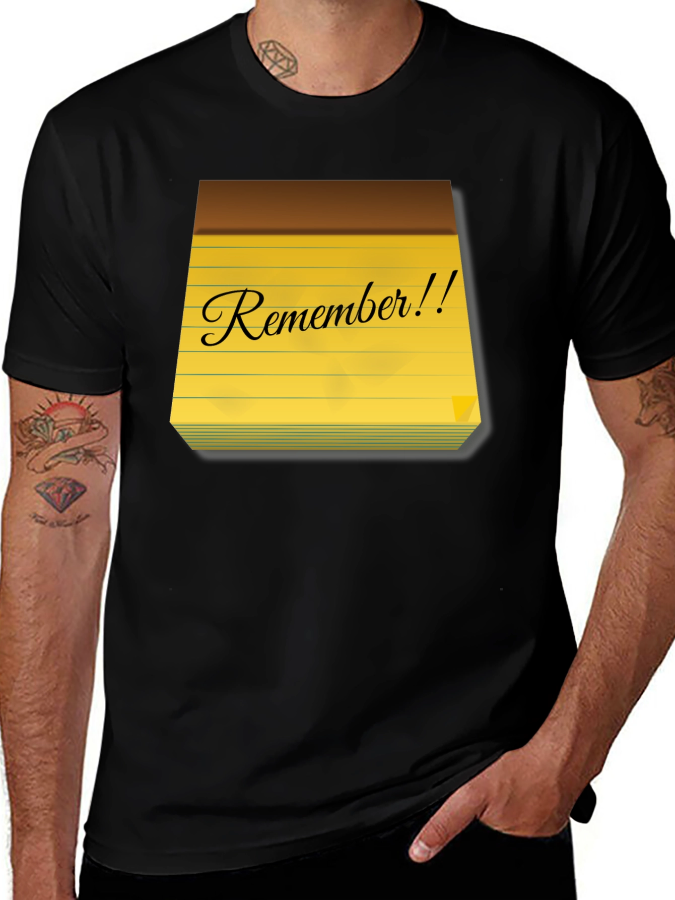 Variant 2 of Remember! Graphic T-Shirt - Black Cotton Tee
